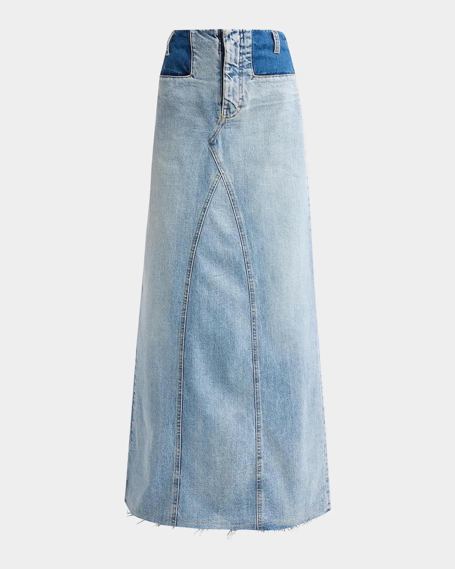 MM6 Maison Margiela Two-Tone Denim Maxi Skirt | Neiman Marcus