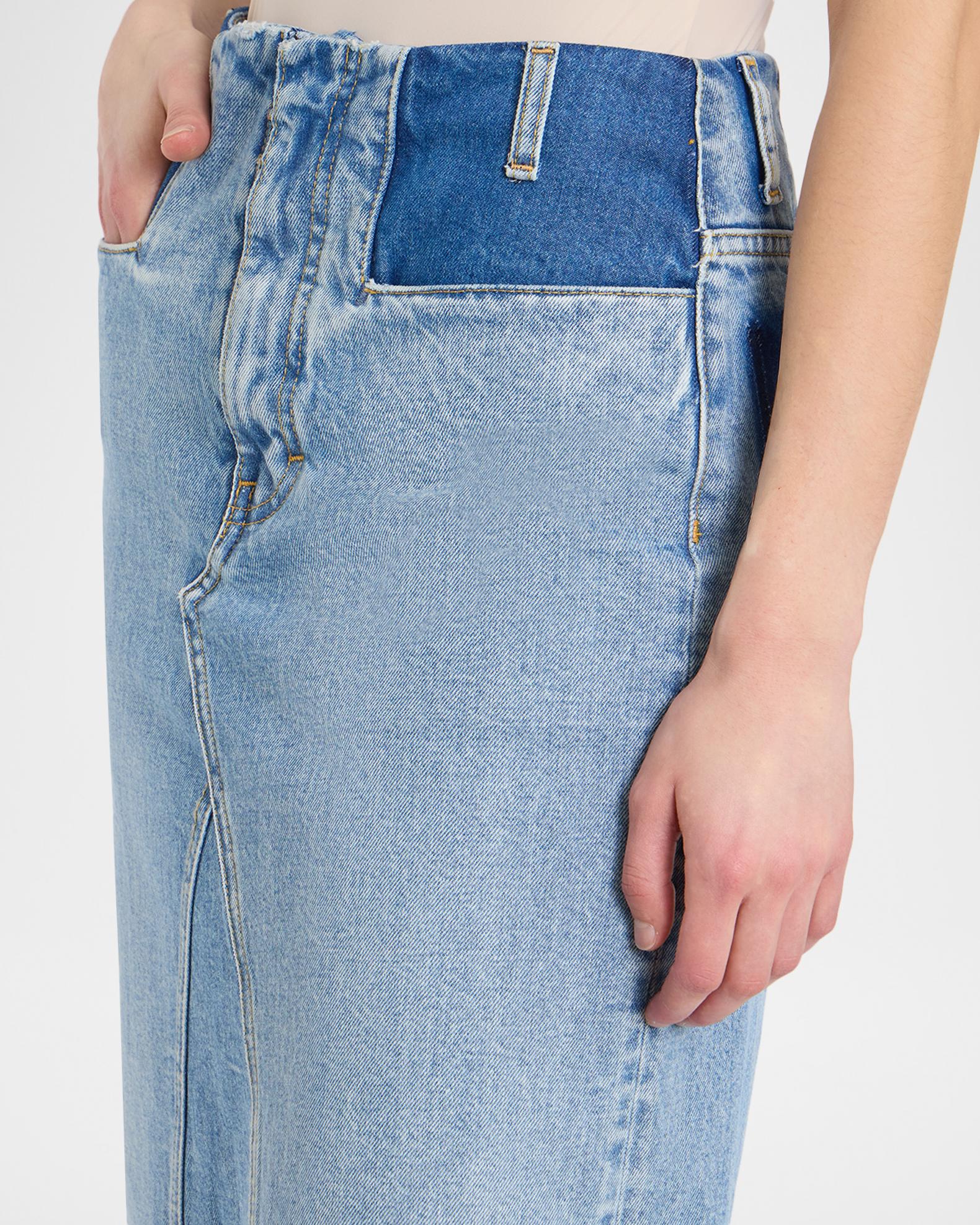 MM6 Maison Margiela Two-Tone Denim Maxi Skirt | Neiman Marcus
