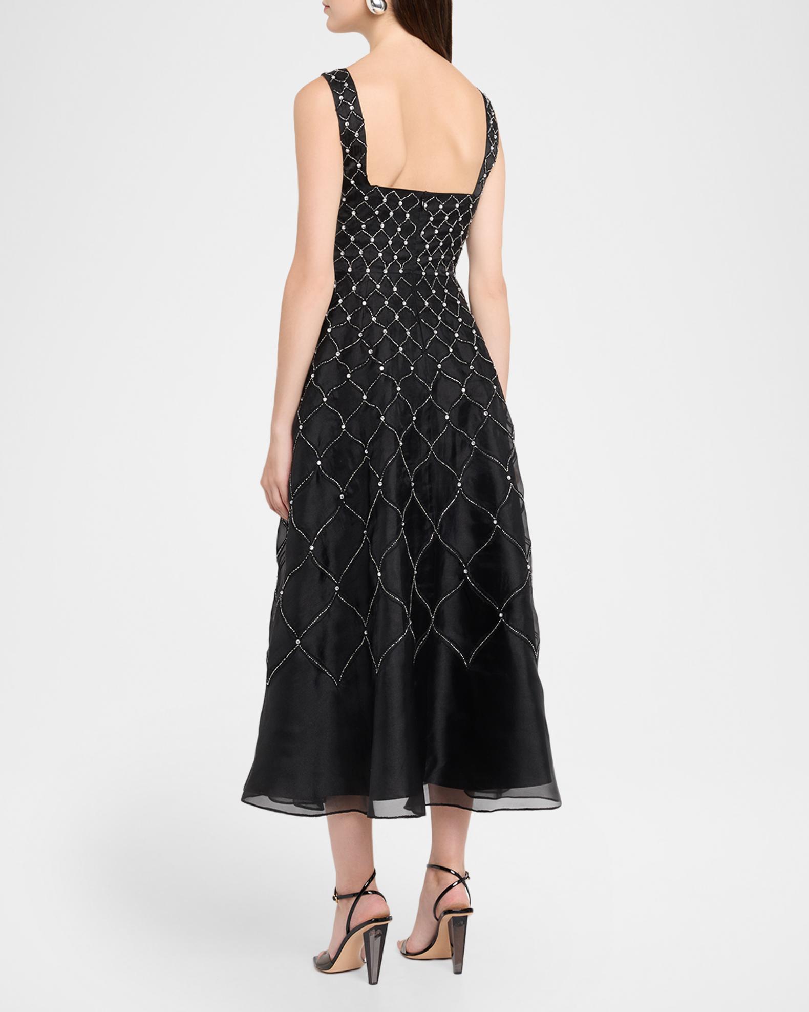 lille beaded midi dress Aidan Mattox Sleeveless Square-Neck Show up in this
