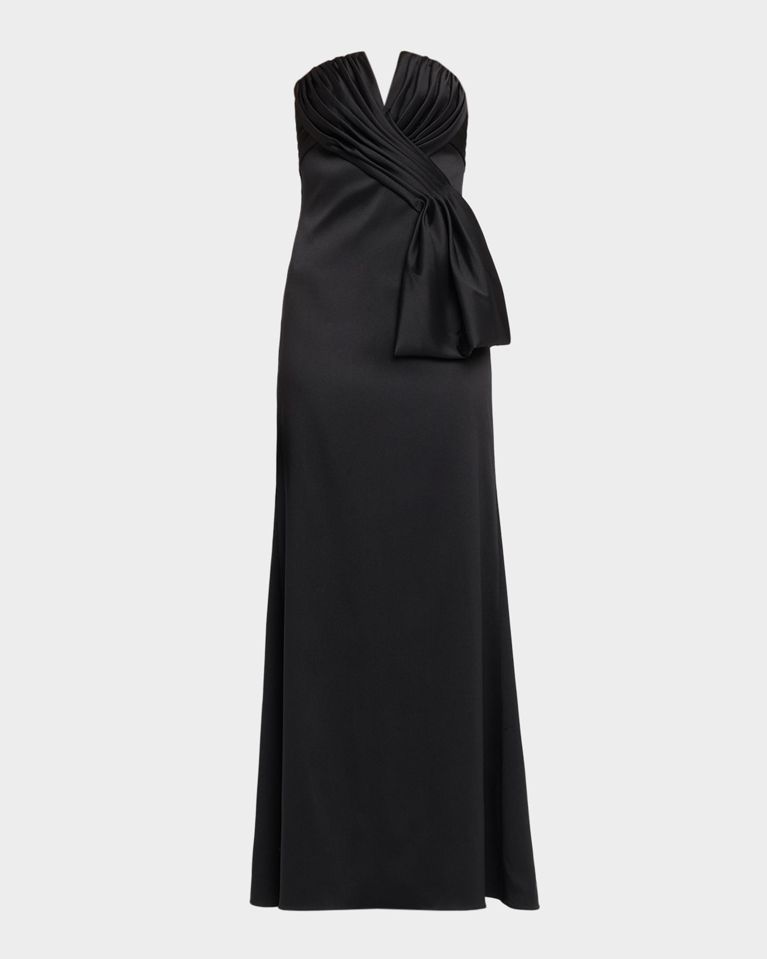 Strapless Draped Stretch Mikado Gown