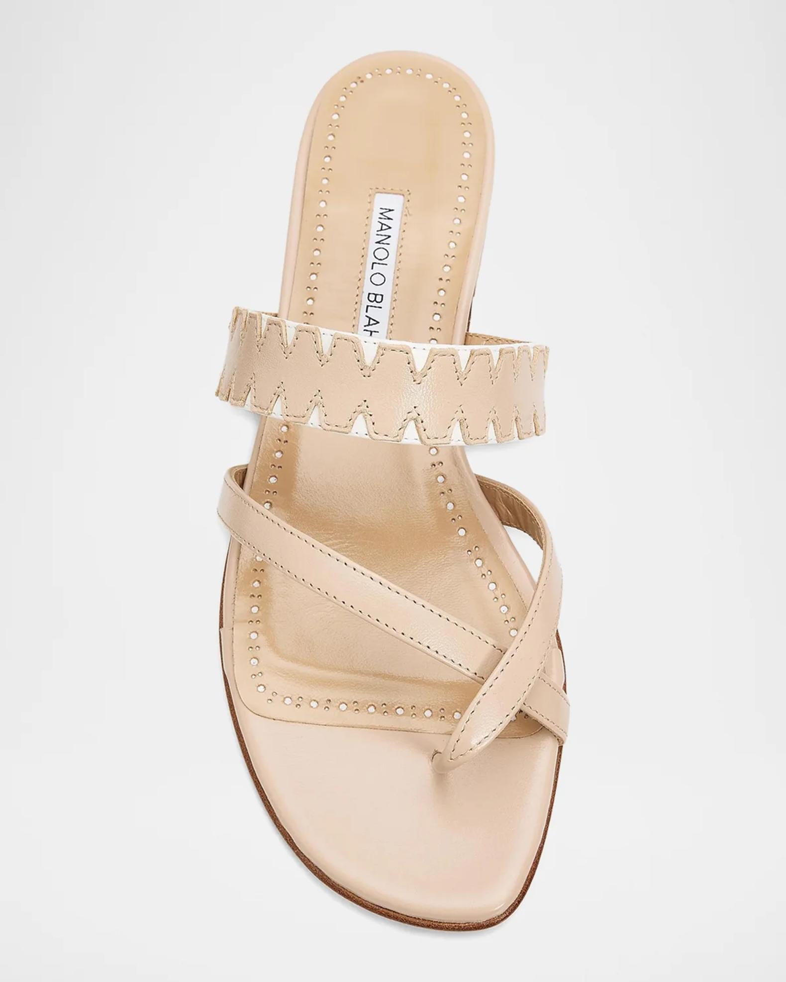 MANOLO BLAHNIK サーモンピンク　サンダル 35 ヒール8センチ Manolo Blahnik Susonda Leather Sandals | Neiman Marcus