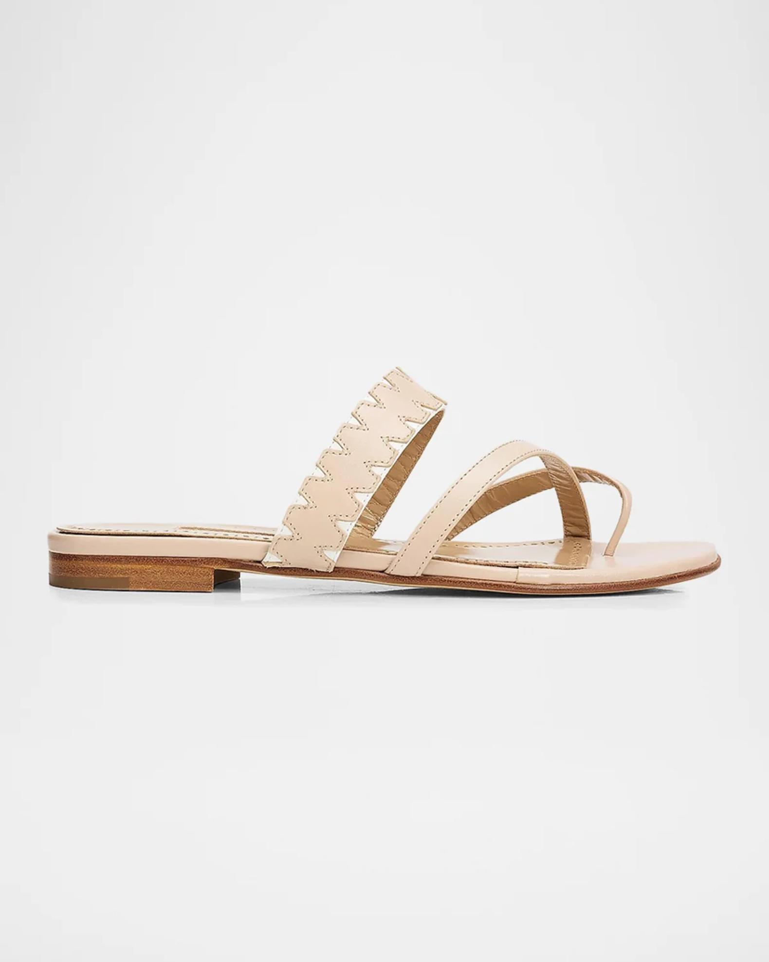 Manolo Blahnik Susonda Leather Sandals | Neiman Marcus