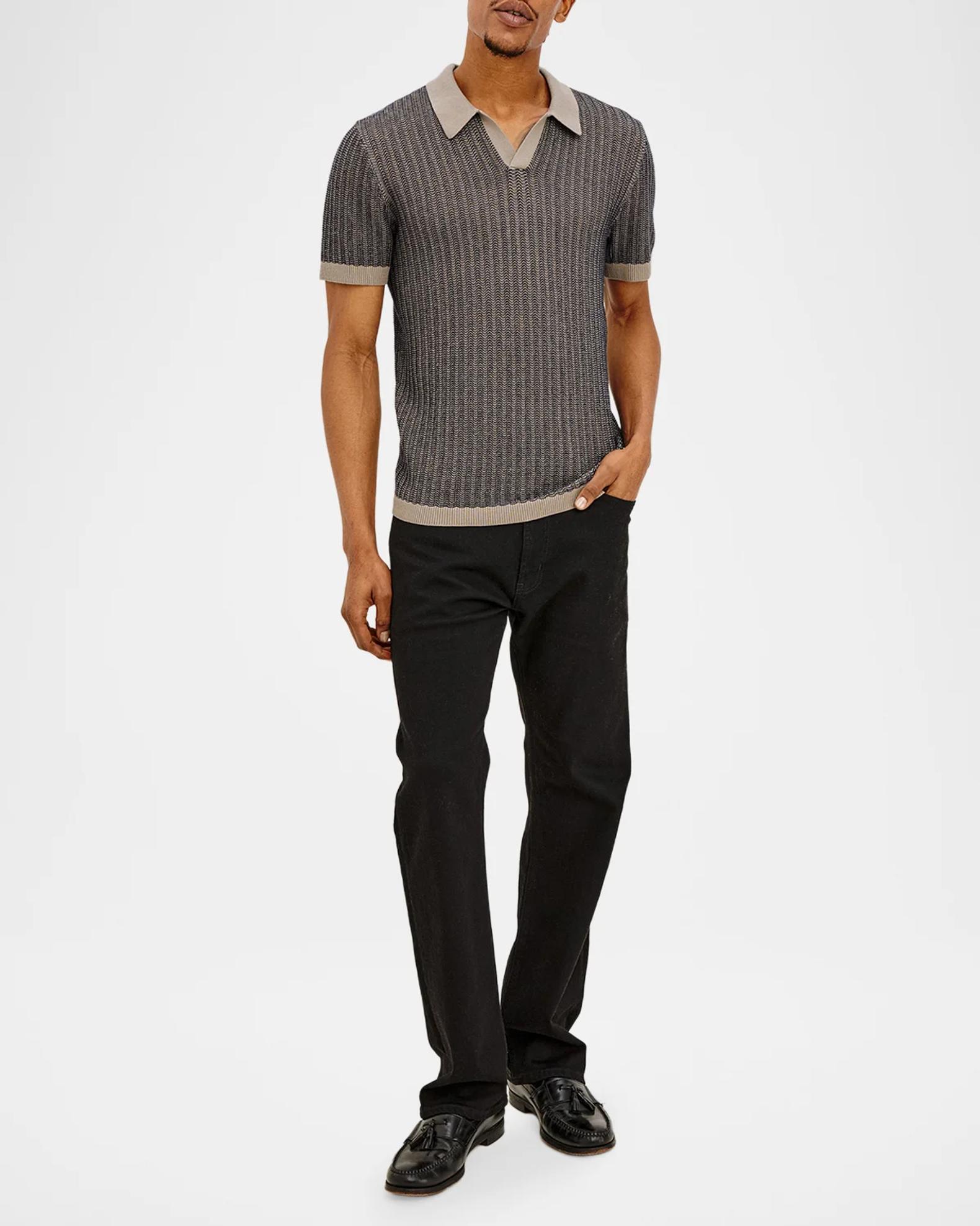 Rails Men's Langley Ripple Open Knit Short-Sleeve Polo Shirt