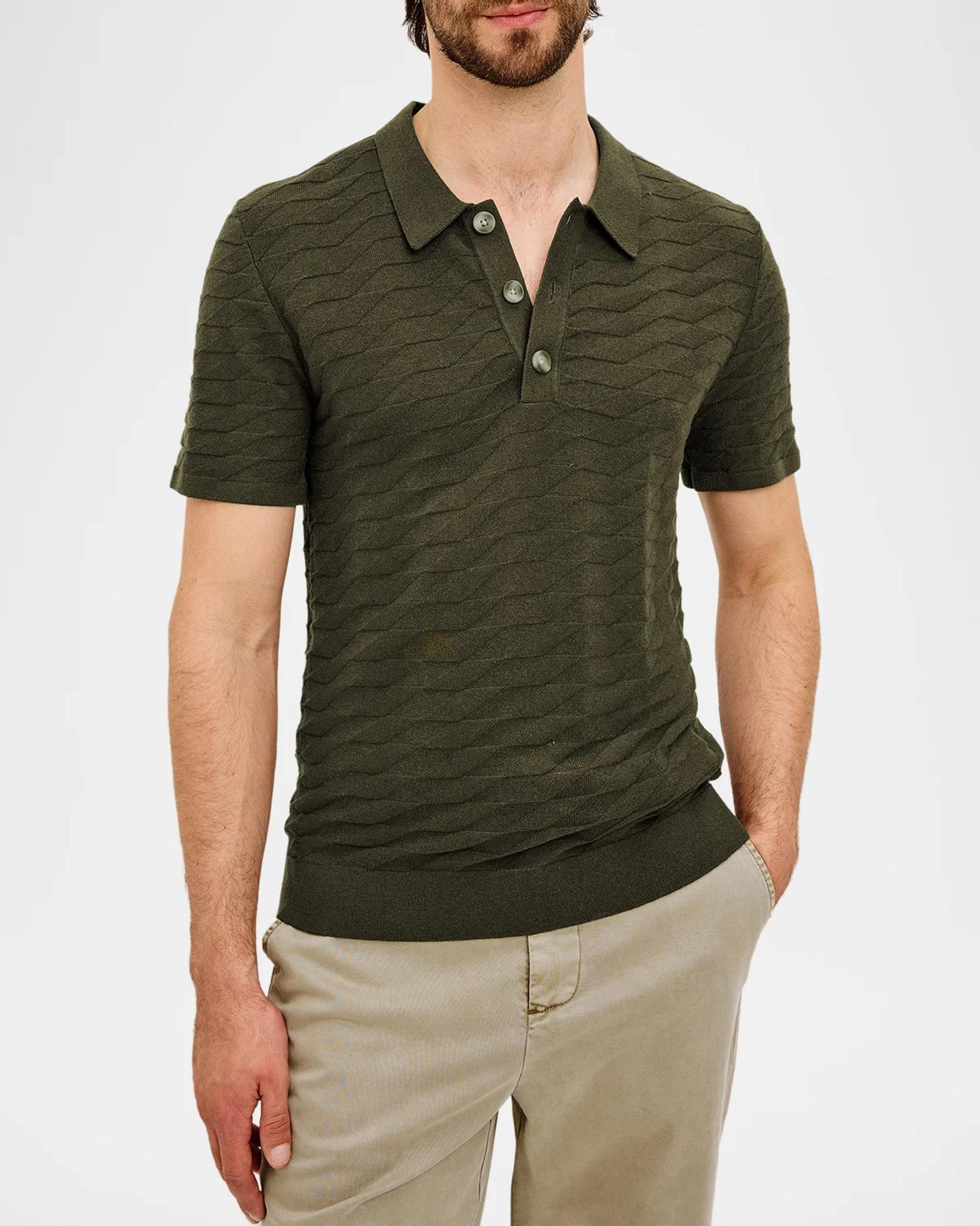 Rails Men's Linden Diamond Cotton Knit Polo Shirt | Neiman Marcus