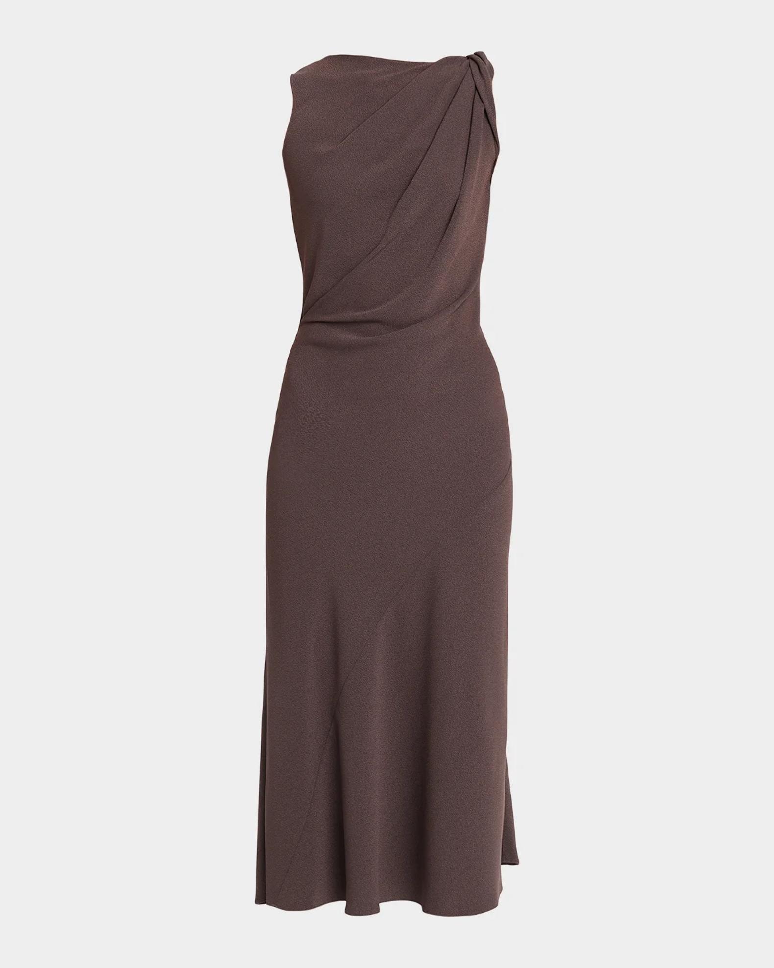 Theory Twisted Shoulder Midi Dress | Neiman Marcus