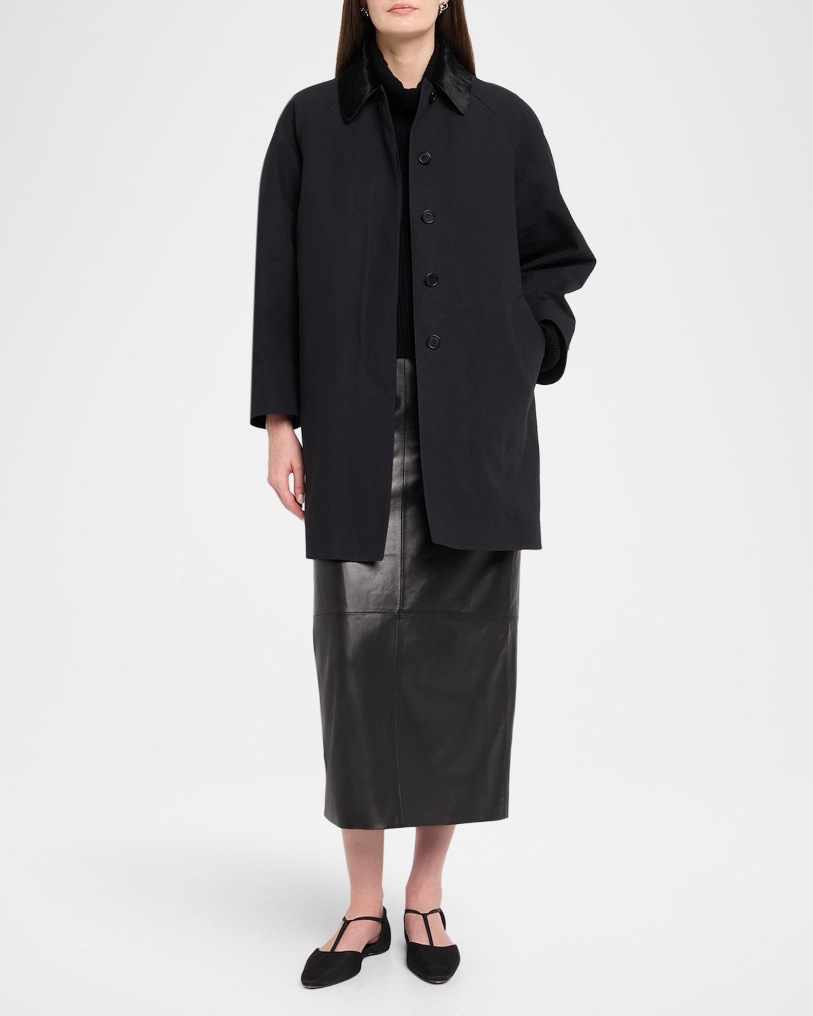 FForme Agnes Pony Hair Collar A-Line Car Coat | Neiman Marcus