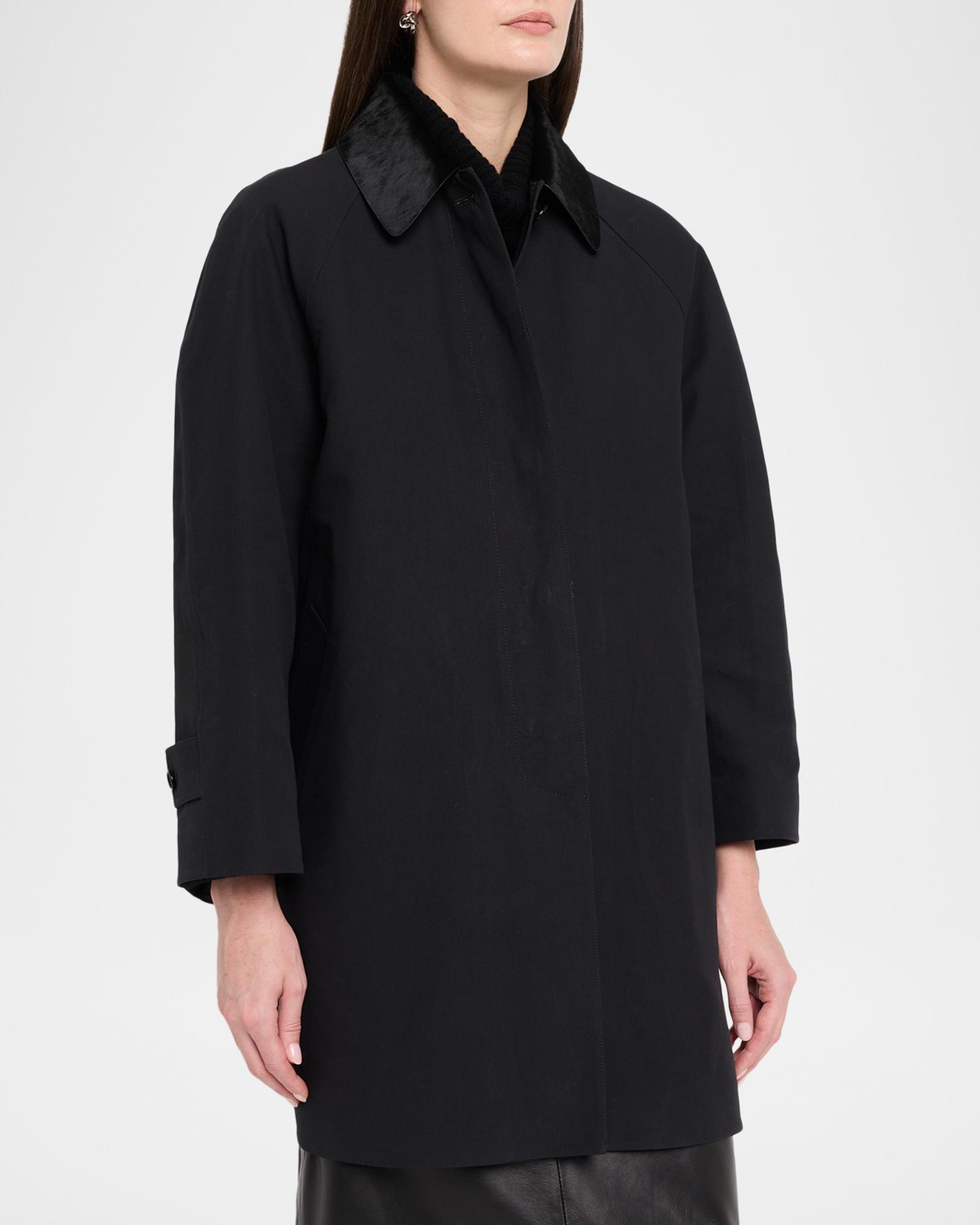 FForme Agnes Pony Hair Collar A-Line Car Coat | Neiman Marcus