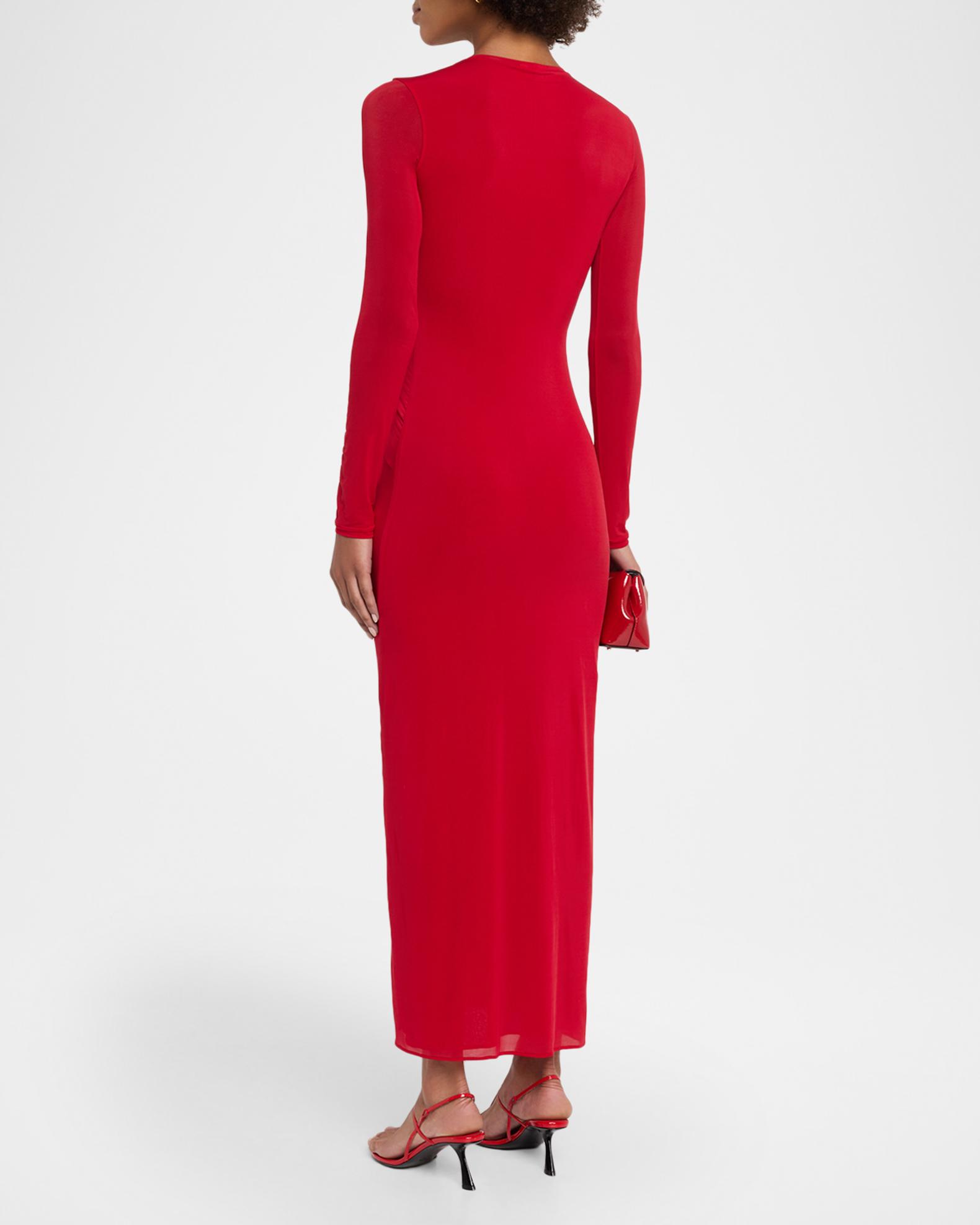 fforme knit dresses Selena Ruched Long-Sleeve Midi Dress Category:HOLIDAY DRESSES
