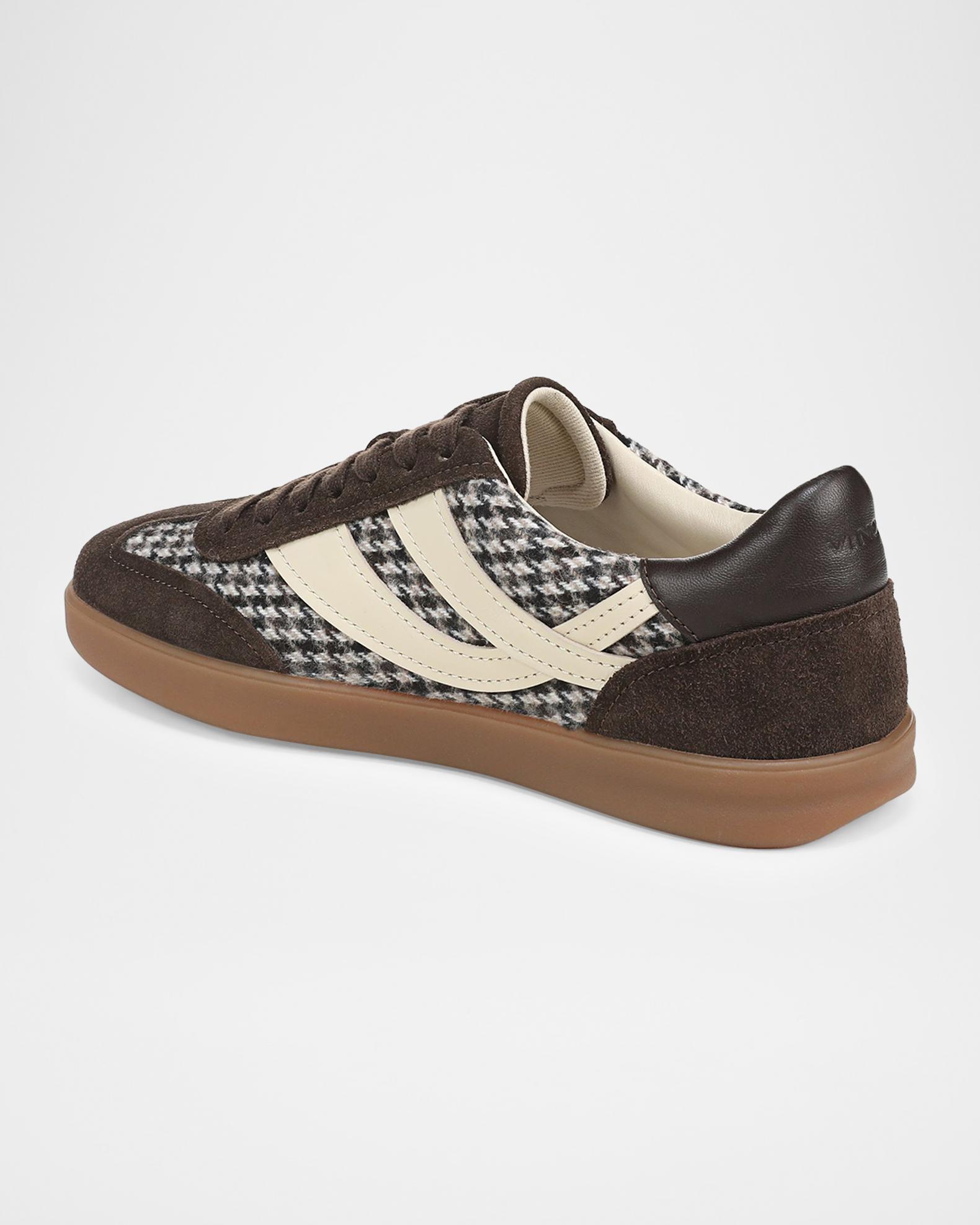 Vince Oasis Houndstooth Mixed Leather Low-Top Sneakers | Neiman Marcus