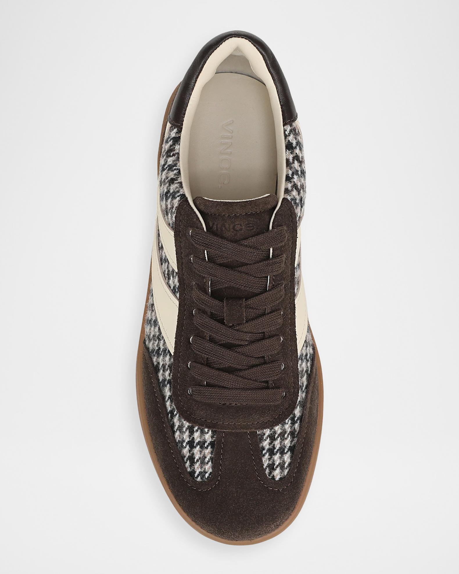 Vince Oasis Houndstooth Mixed Leather Low-Top Sneakers | Neiman Marcus