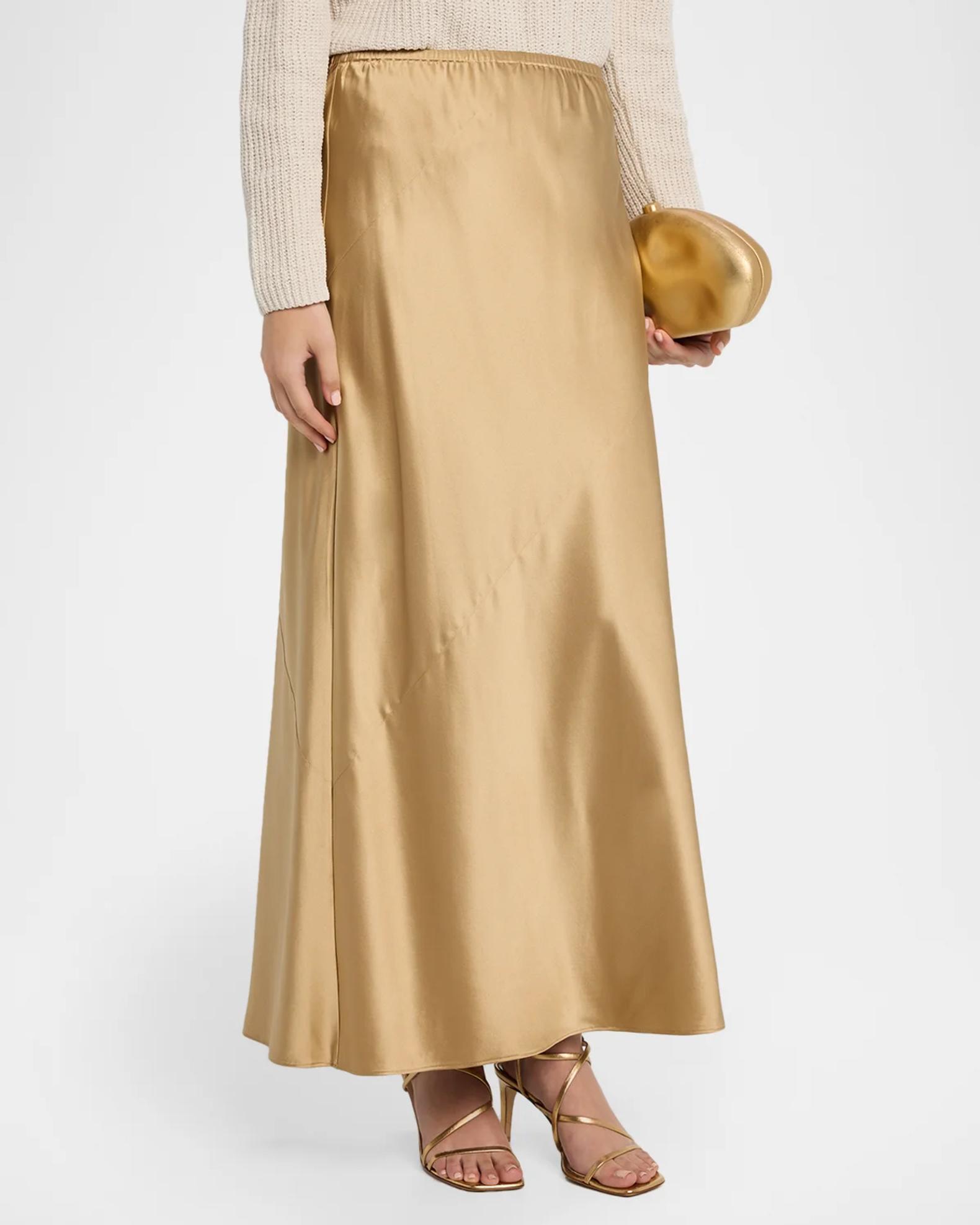 Eileen Fisher Bias-Cut Silk Charmeuse Maxi Skirt | Neiman Marcus