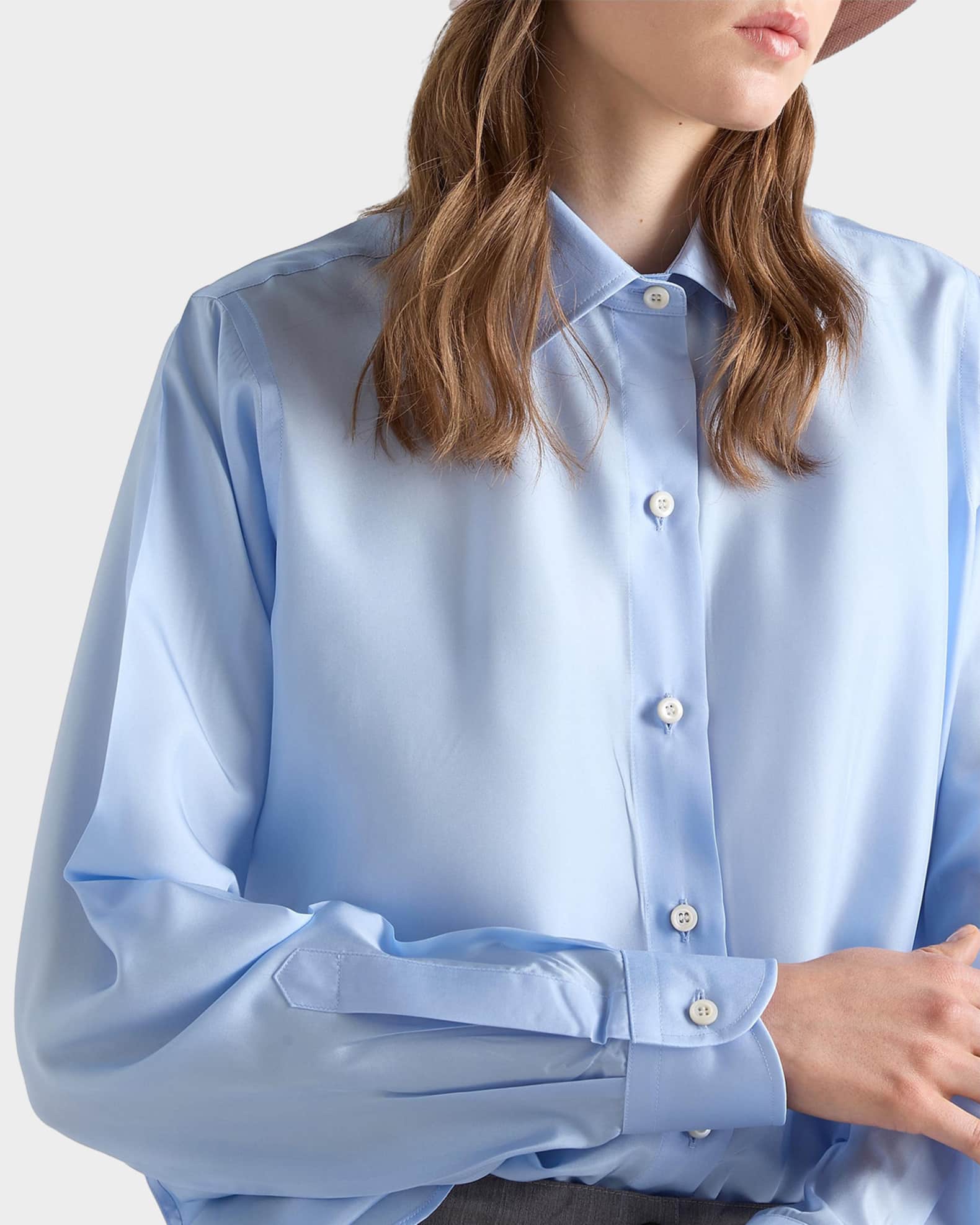 Prada Silk Poplin Shirt | Neiman Marcus