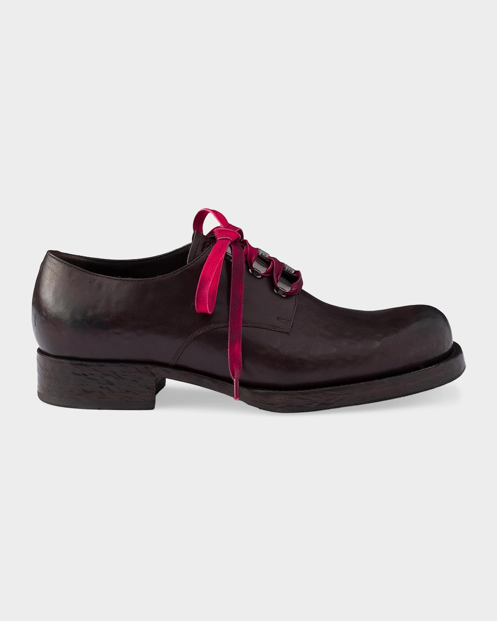 mens prada dress shoes - Linea Rossa Black Leather Sole height Prada Men's Antiqued Leather Lace-Up