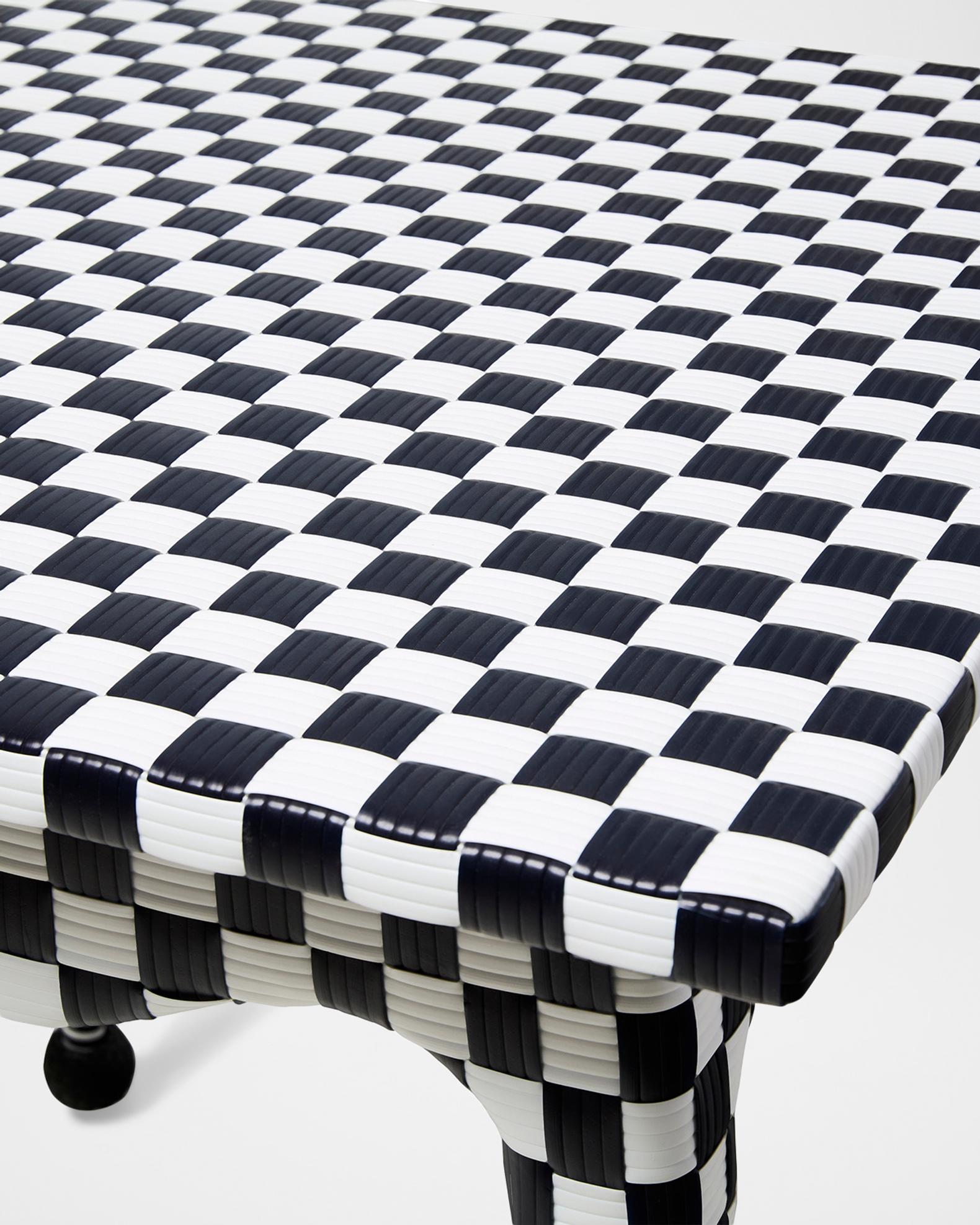 MacKenzie-Childs Gambit Check Outdoor Patio Dining Table | Neiman Marcus