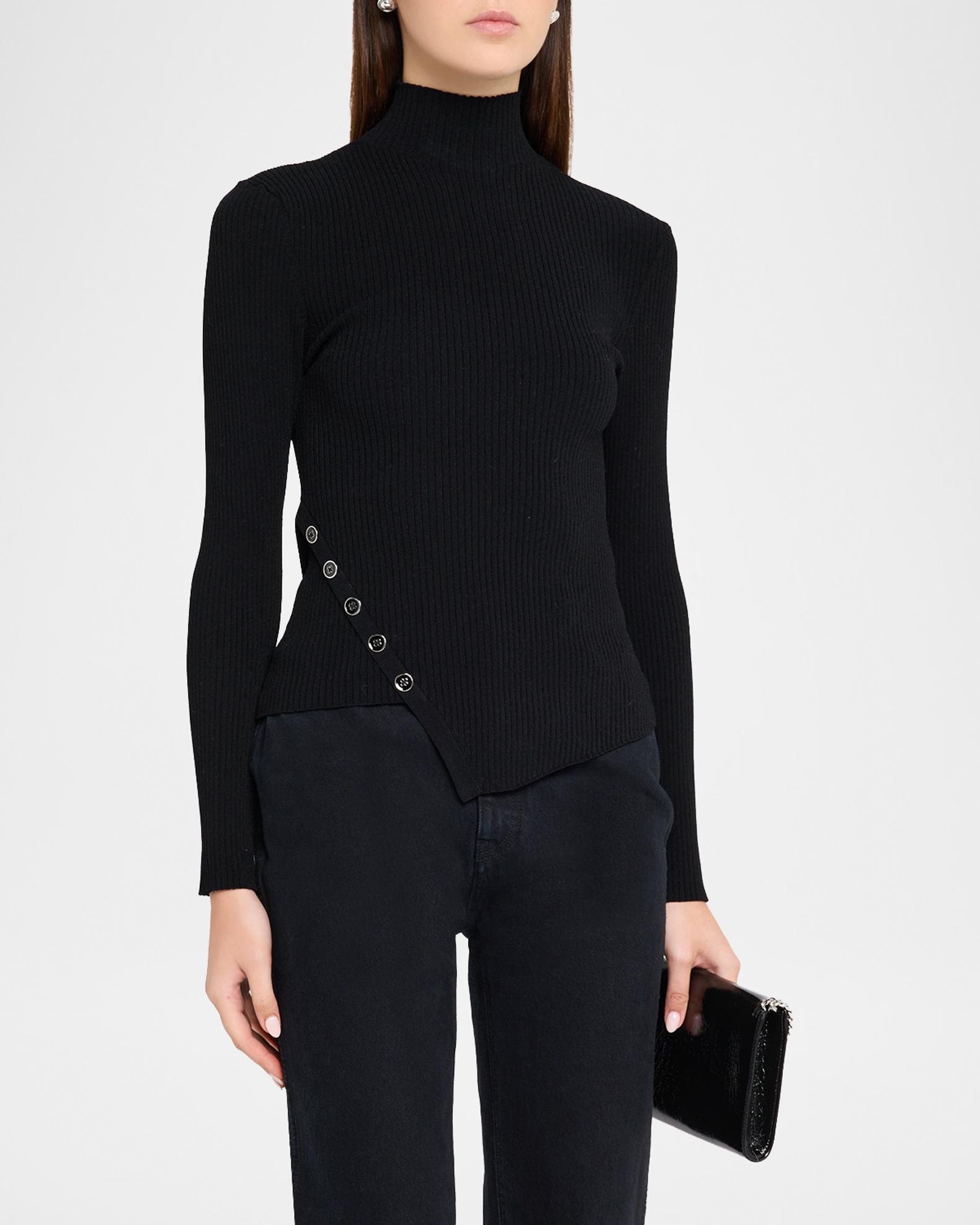 Autumn Cashmere Asymmetric Rib-Knit Turtleneck Sweater | Neiman Marcus