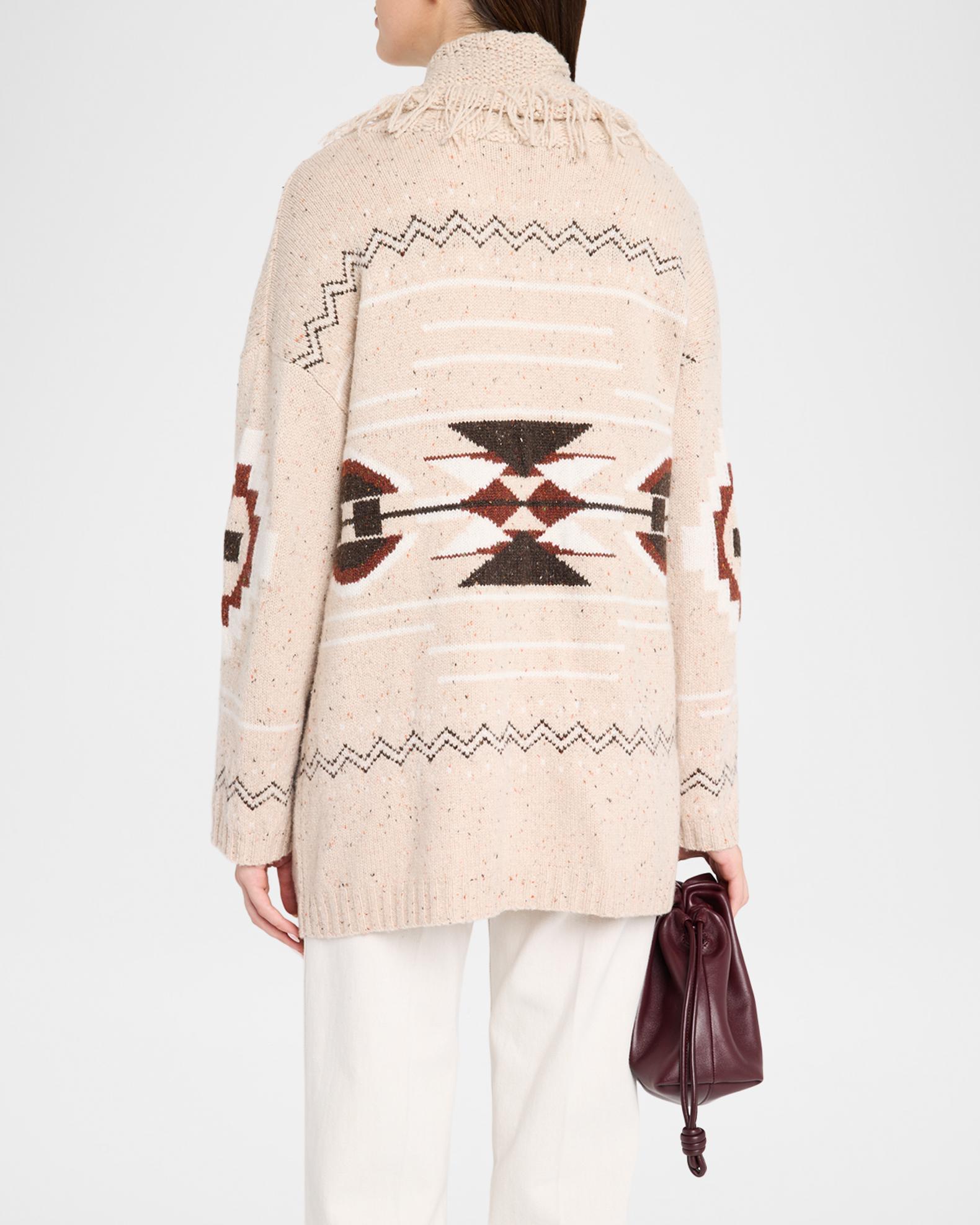 Autumn Cashmere Cashmere Geometric Fringe-Trim Cardigan | Neiman