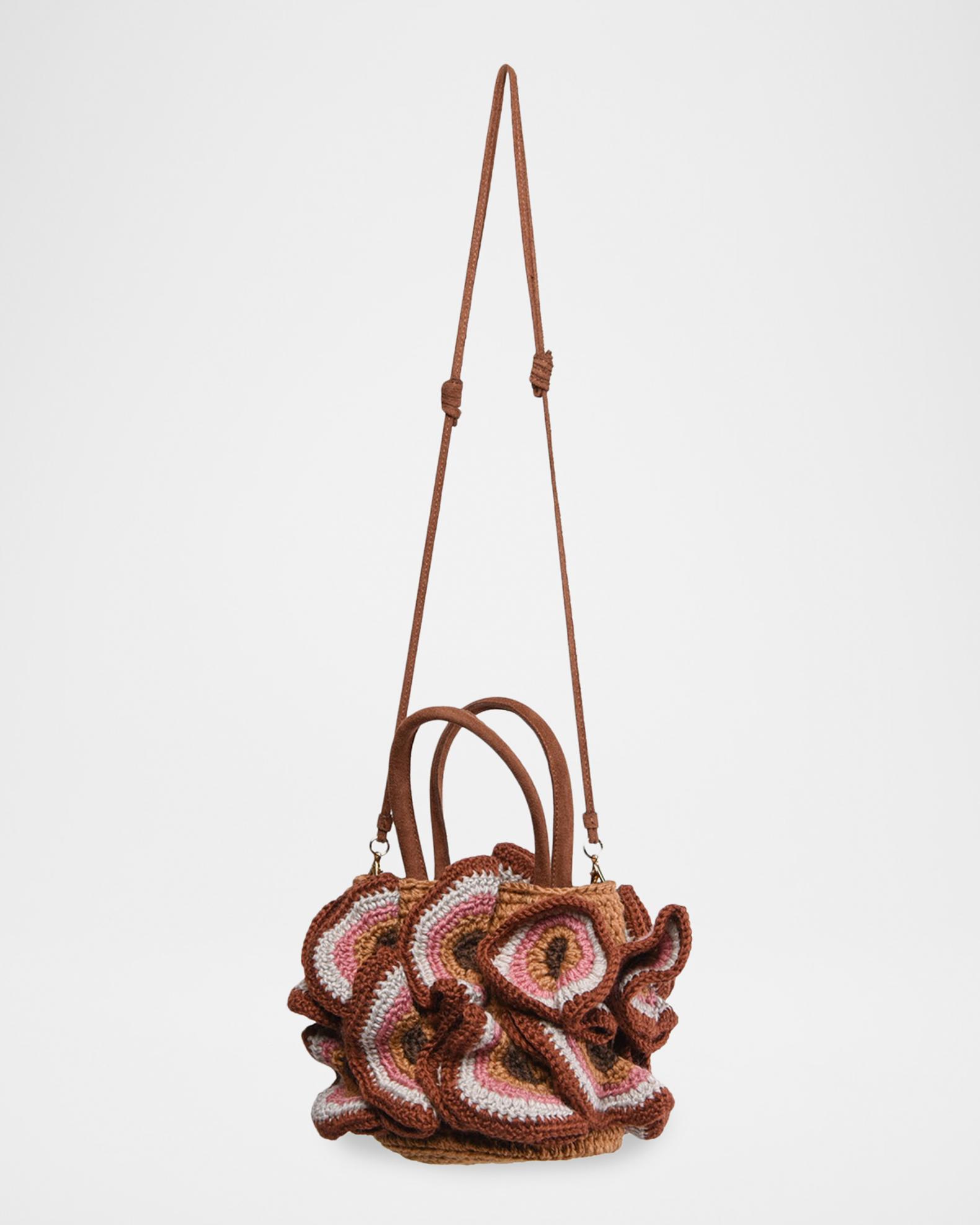 Farm Rio Crochet Flower Top-Handle Bag | Neiman Marcus