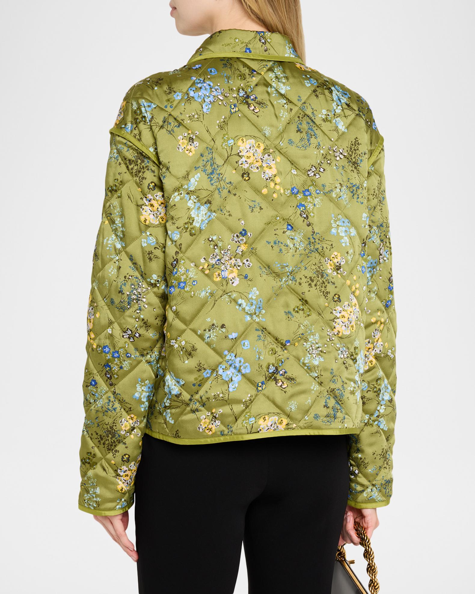 Cinq à Sept Windswept Floral Quilted Jacket | Neiman Marcus