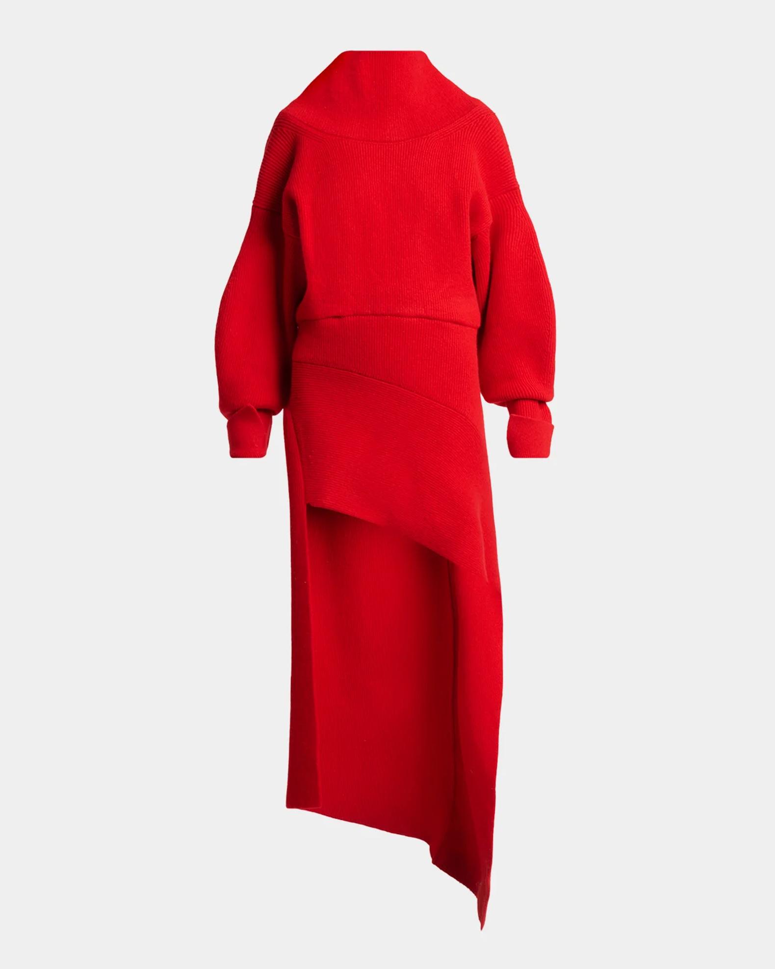 sweater dress ankle length Givenchy High-Neck Slashed Wool-Cashmere Asymmetric Mini Size Bust (in) Sleeve