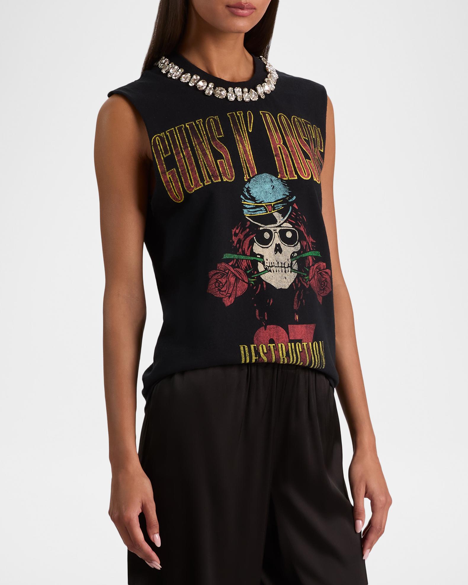 ALICE + OLIVIA x Guns N' Roses Micah Embellished Muscle Tank