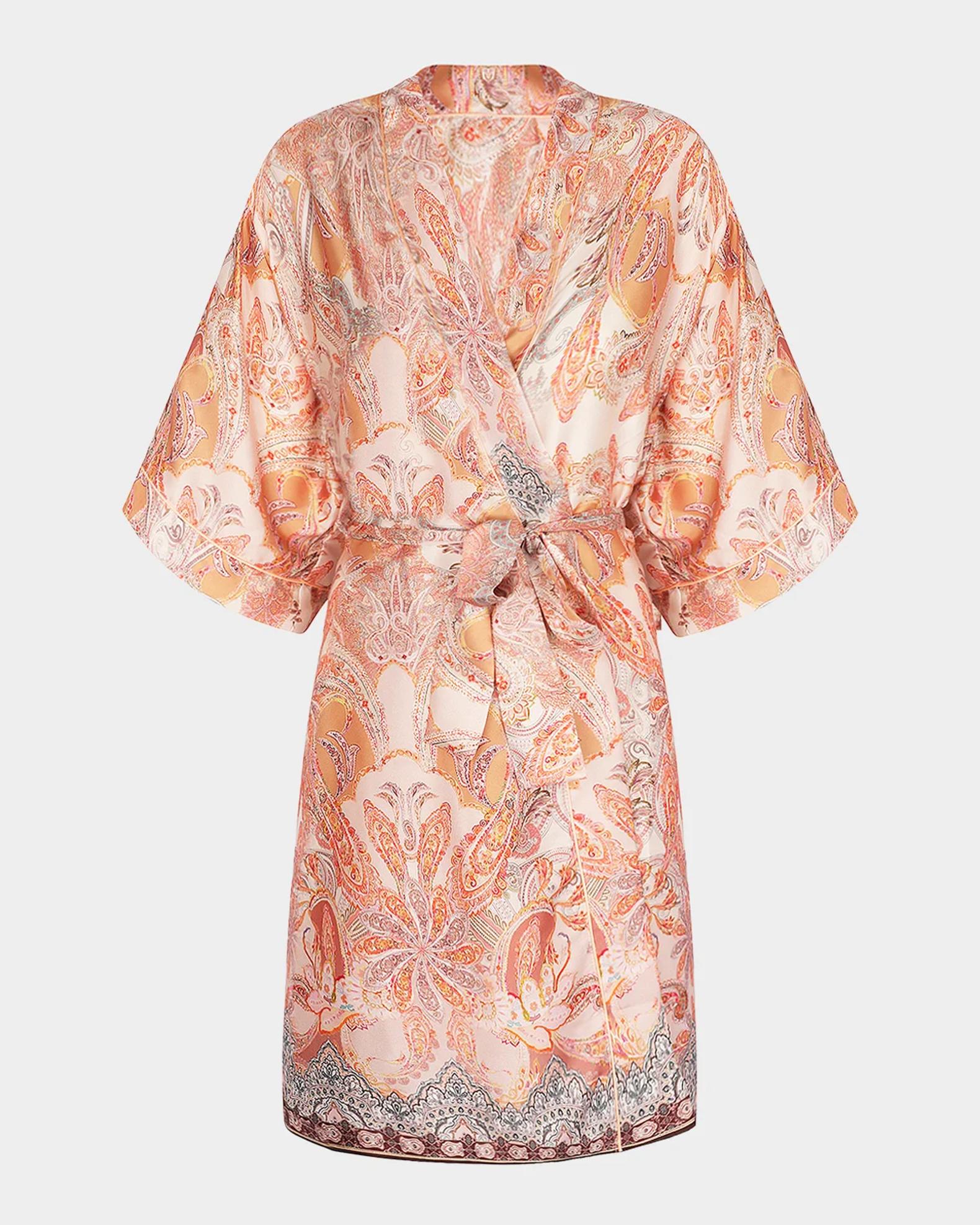 Lise Charmel Kimono-Sleeve Paisley Robe | Neiman Marcus
