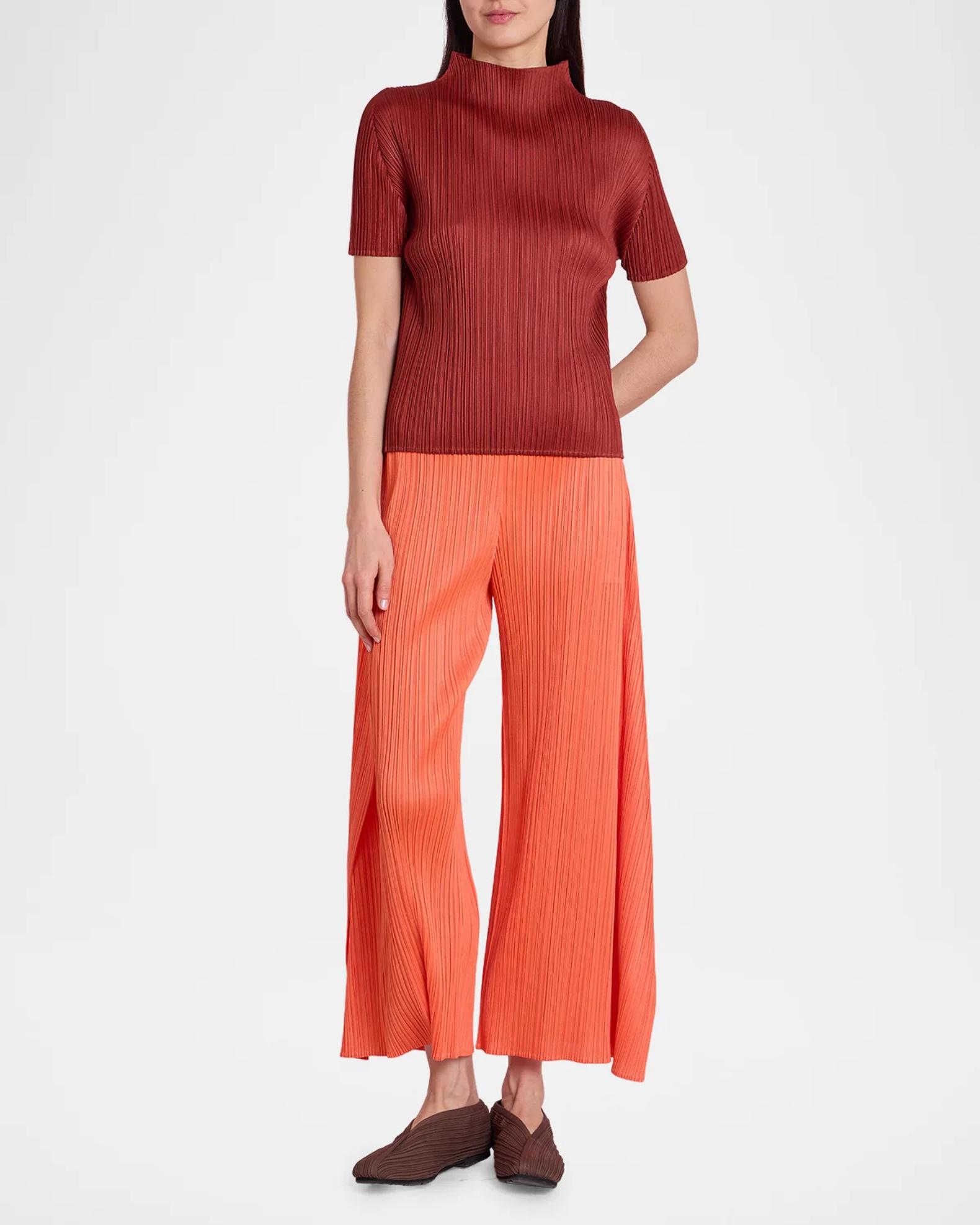 Issey Miyake Monthly Colors: September Pleats Short-Sleeve Top