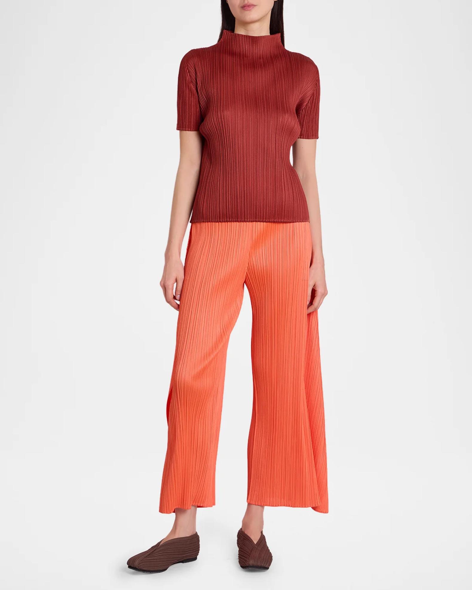 Issey Miyake Monthly Colors: September Pleats Short-Sleeve Top