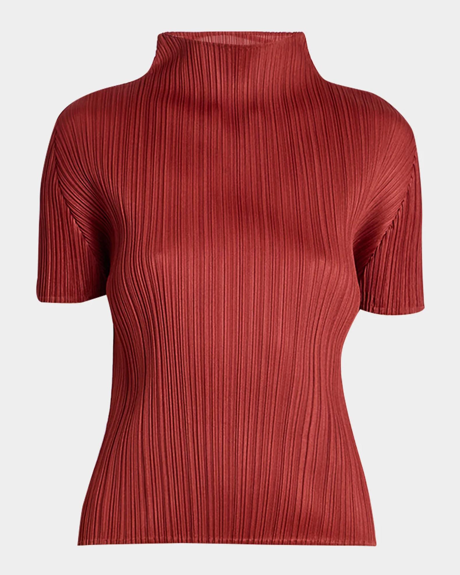 Issey Miyake Monthly Colors: September Pleats Short-Sleeve Top