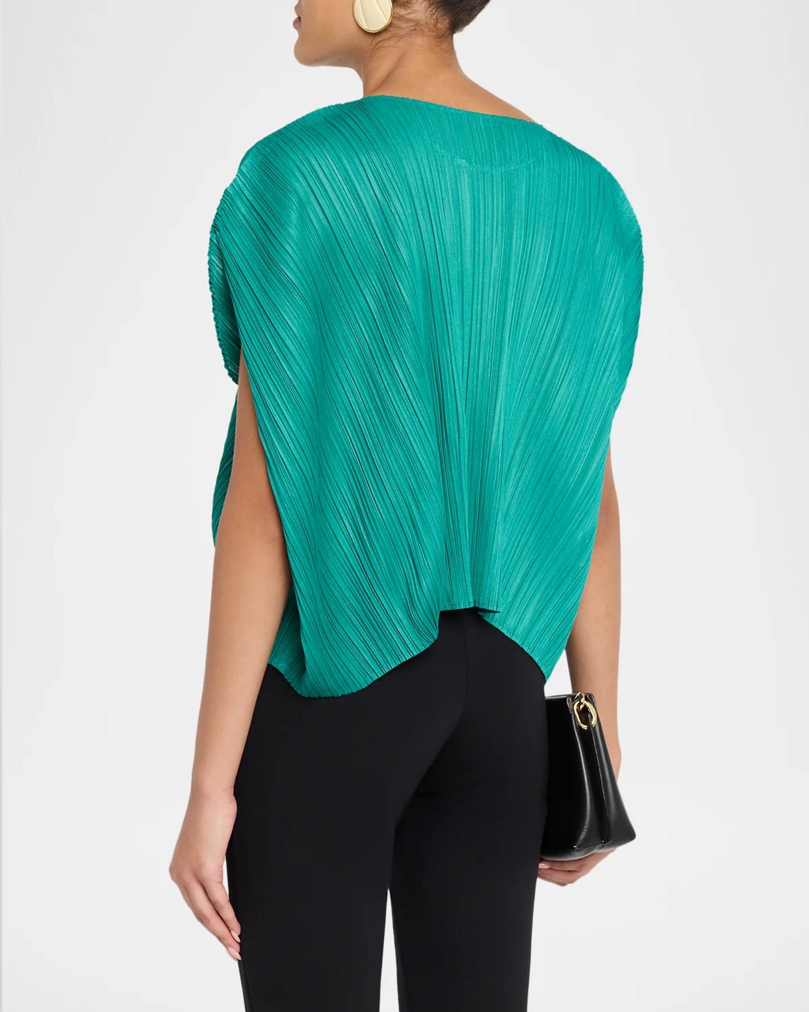 Issey Miyake Monthly Colors: July Pleats Short-Sleeve Top | Neiman