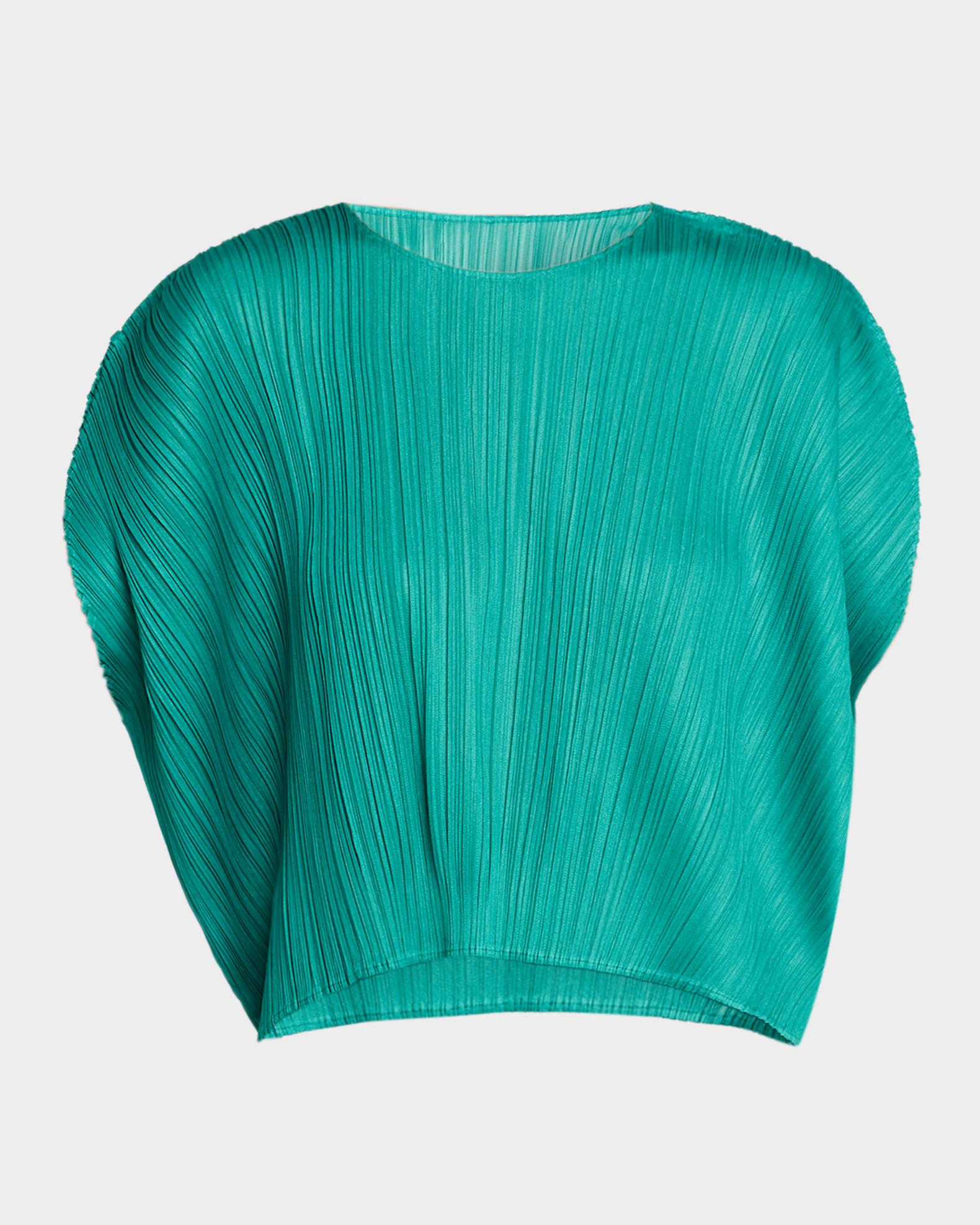 Issey Miyake Monthly Colors: July Pleats Short-Sleeve Top | Neiman