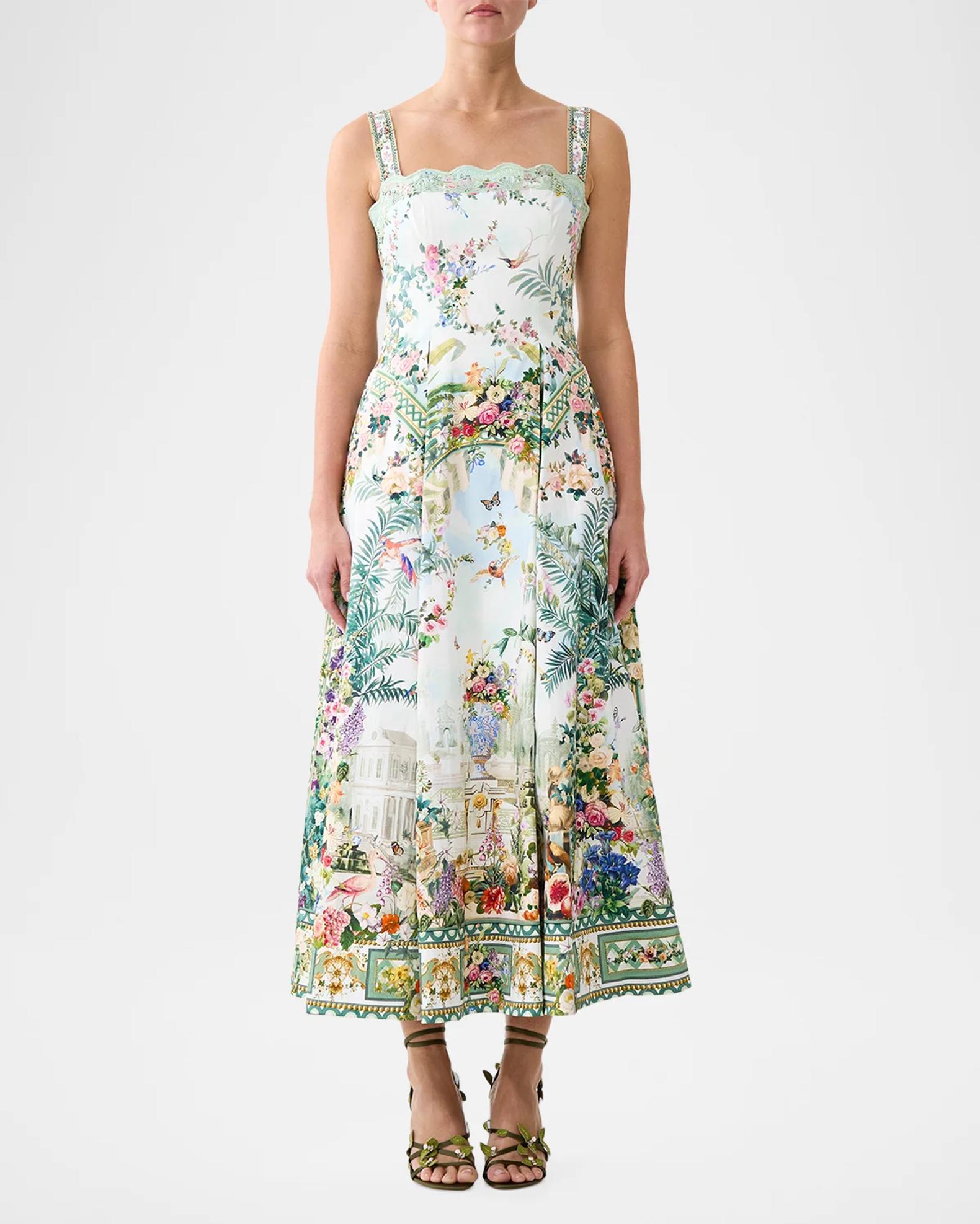 Camilla Printed A-Line Tea-Length Dress