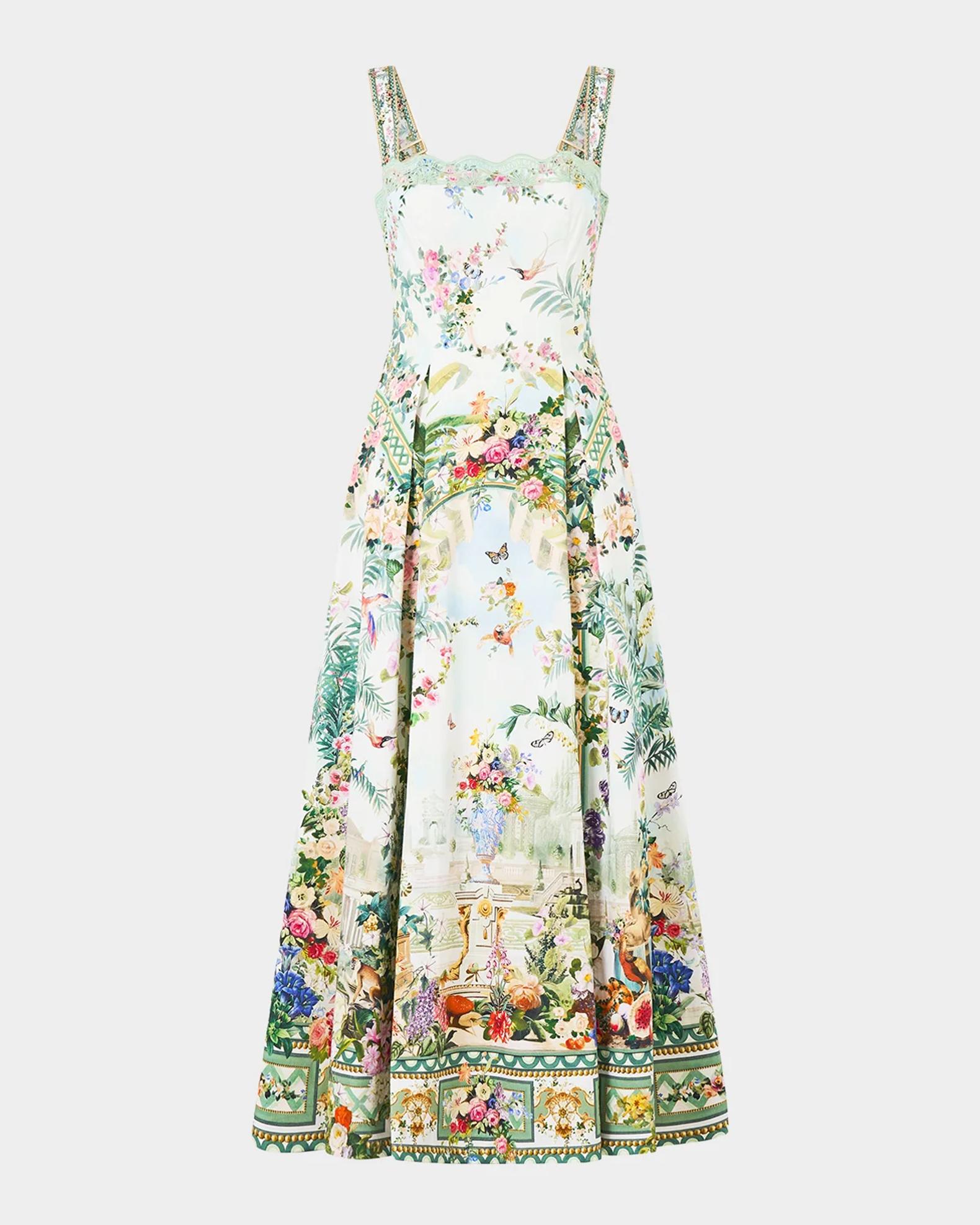 Camilla Women's Printed A-Line Tea-Length Dress