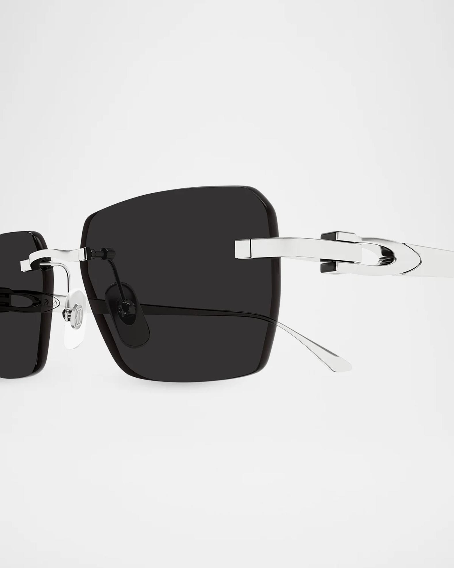 Cartier Motifs De Cartier Ct0660S Plated Titanium Rimless Rectangular ...