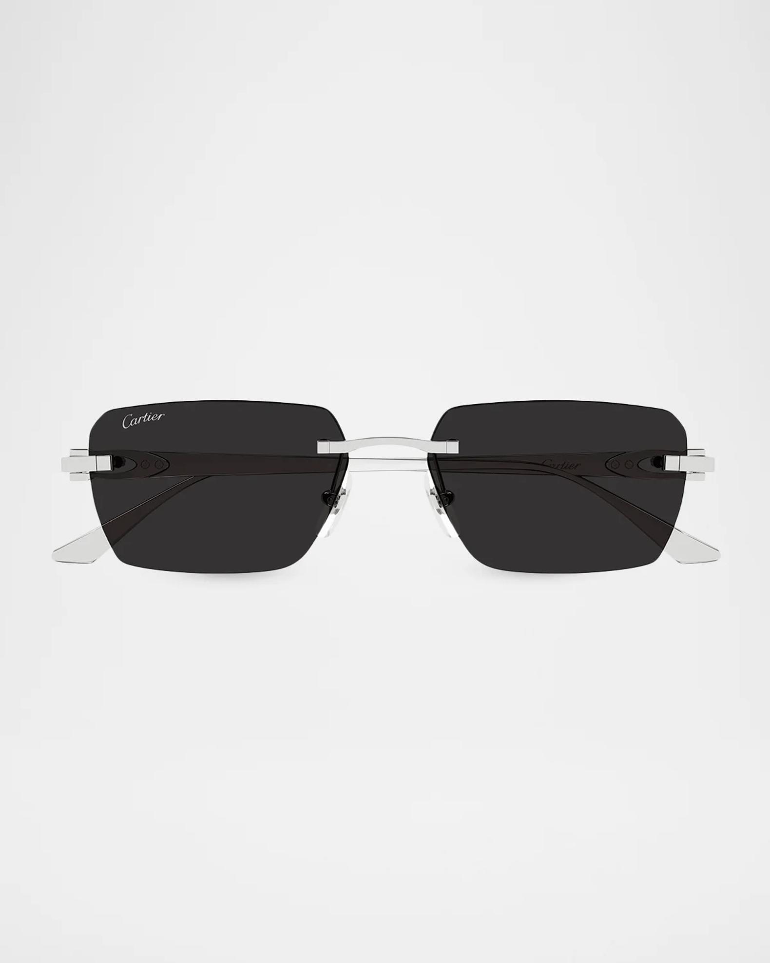 Cartier Motifs De Cartier Ct0660S Plated Titanium Rimless Rectangular ...