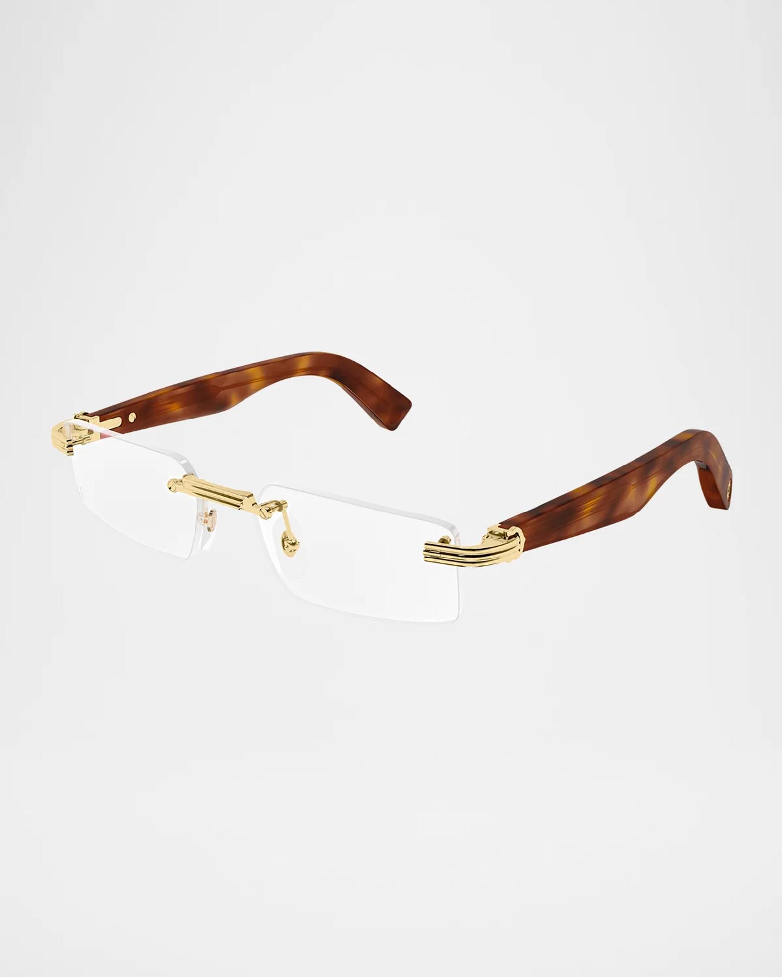 Cartier Men's CT0537O Premiere de Cartier Metal Rectangular Optical ...