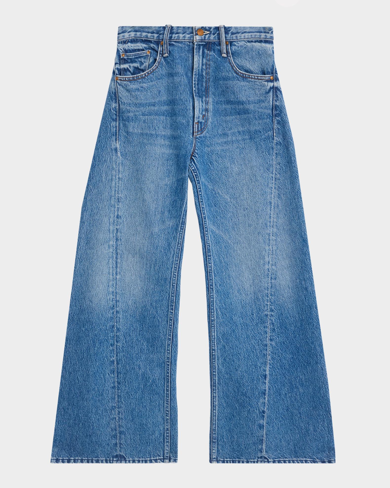 MOTHER Lil Lemon Twist Wide-Leg Jeans | Neiman Marcus