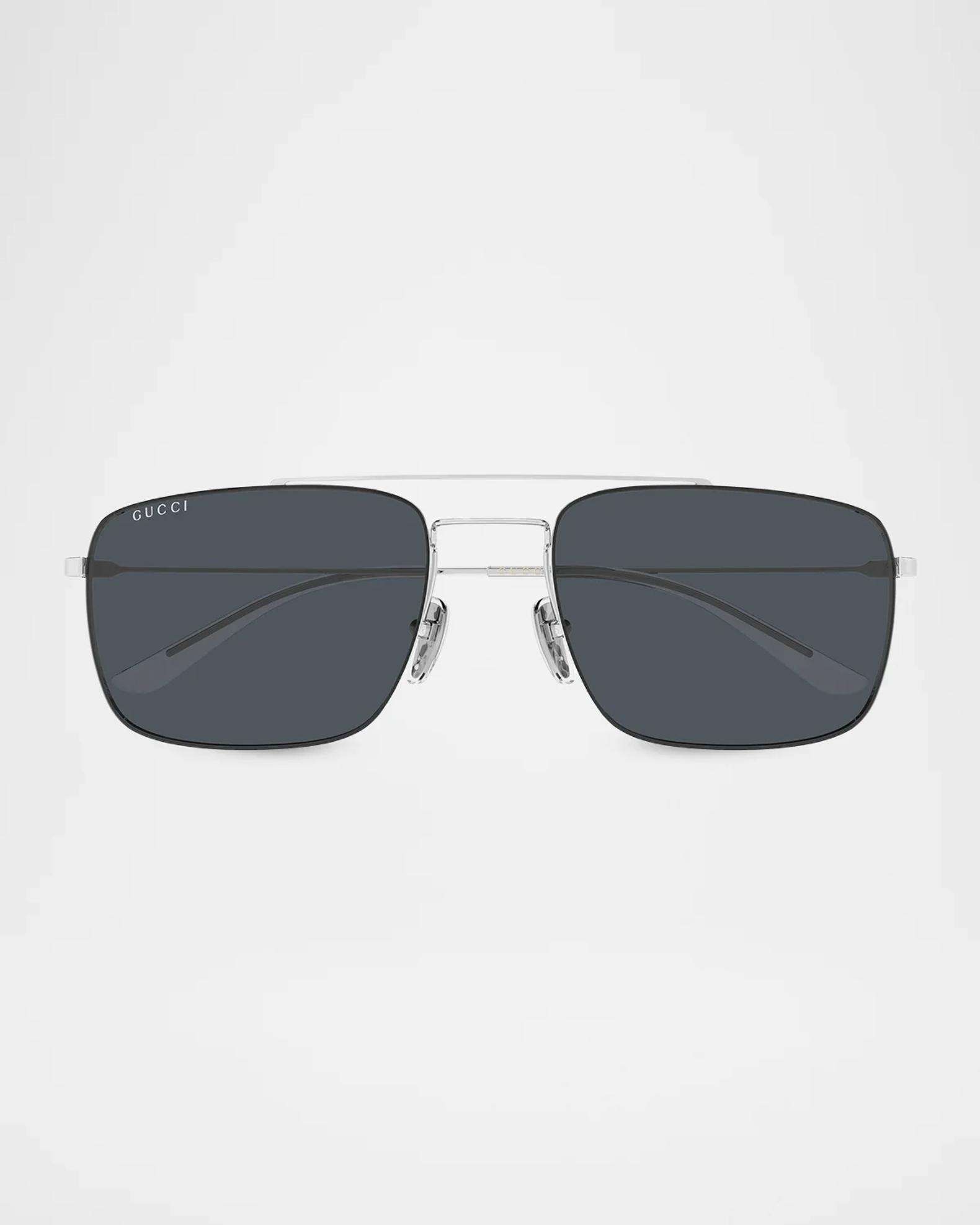Gucci Men's GG2256SA Pure Light Metal Square Sunglasses | Neiman Marcus