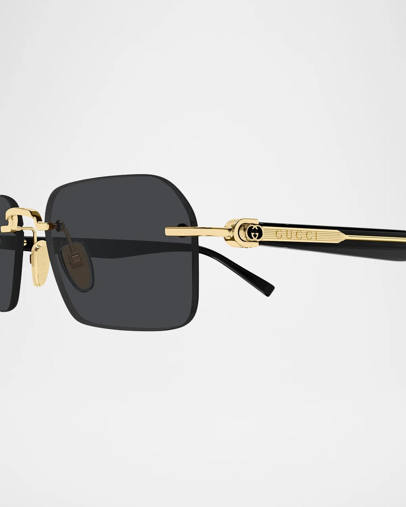 Gucci Men's GG2259S Special Rivets Rimless Metal & Recycled