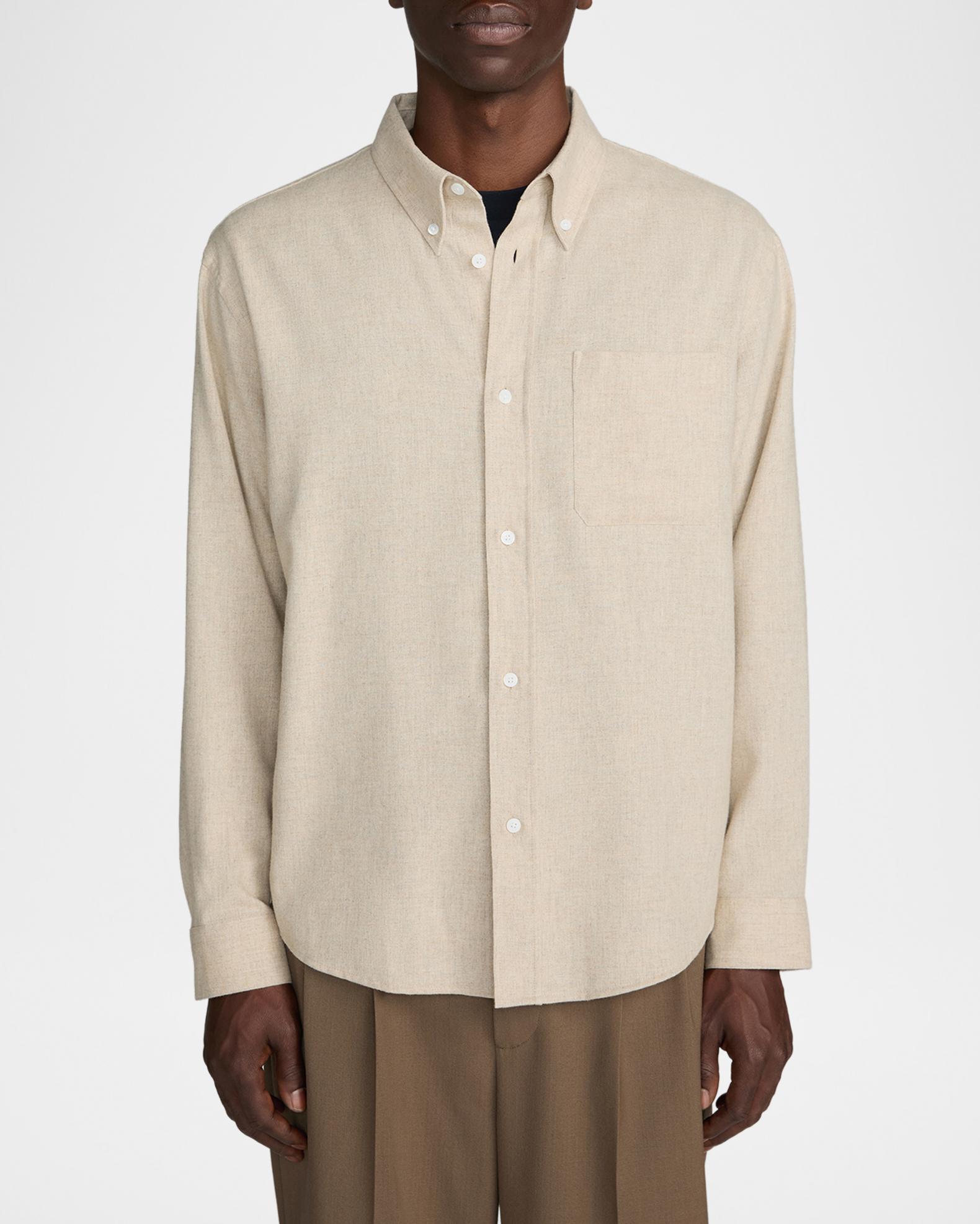 FRAME Men's Wool Blend Button-Down Shirt | Neiman Marcus