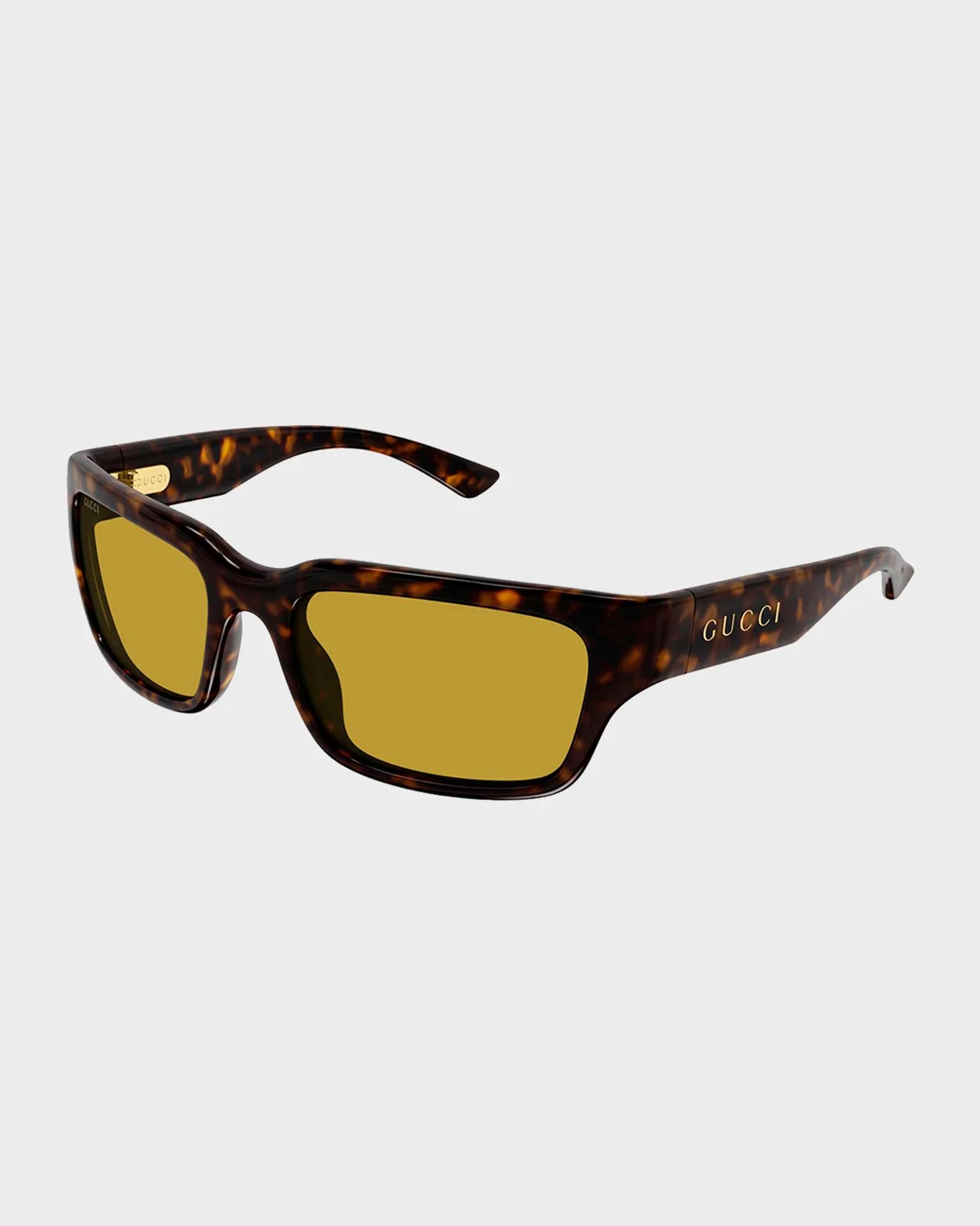 Gucci Men's Logo Plastic and Nylon Rectangle Sunglasses | Neiman