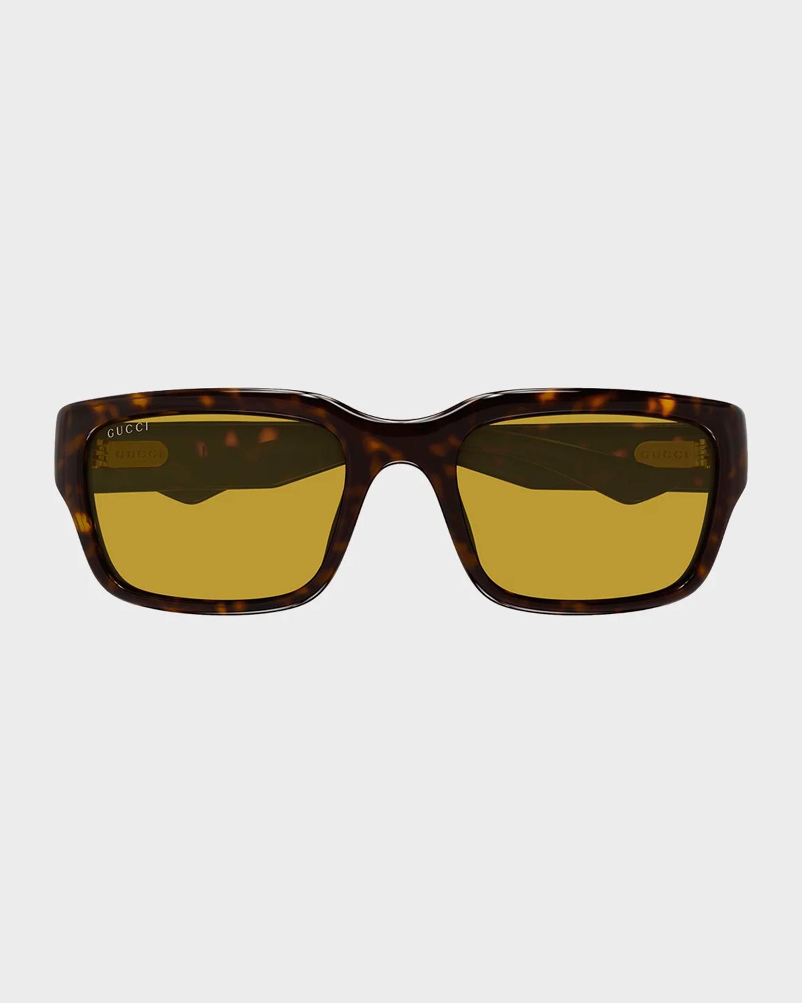 Gucci Men's Logo Plastic and Nylon Rectangle Sunglasses | Neiman