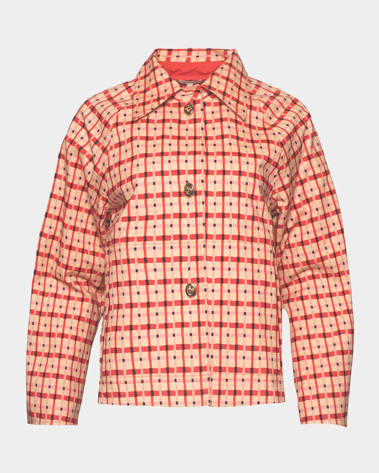 Frances Valentine Spiffy Check-Print Short Trench Coat | Neiman Marcus