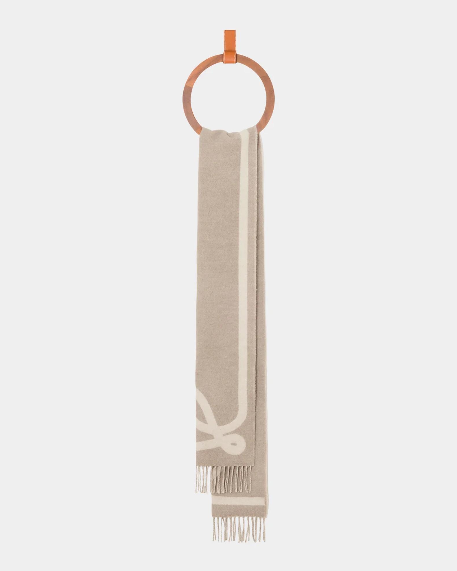 LOEWE Men's Logo Wool-Cashmere Jacquard Scarf | Neiman Marcus