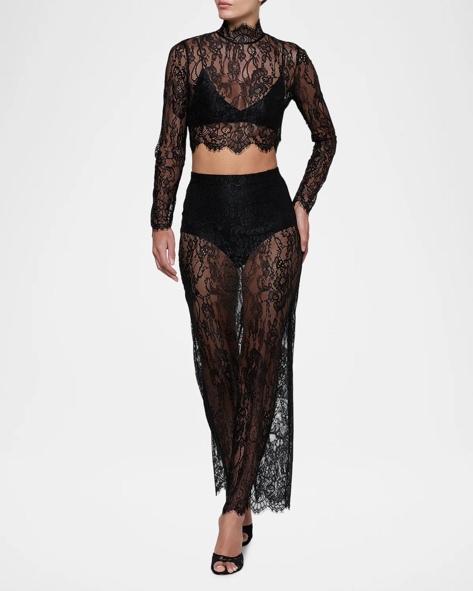 L'AGENCE Henriette Cropped Lace Top | Neiman Marcus
