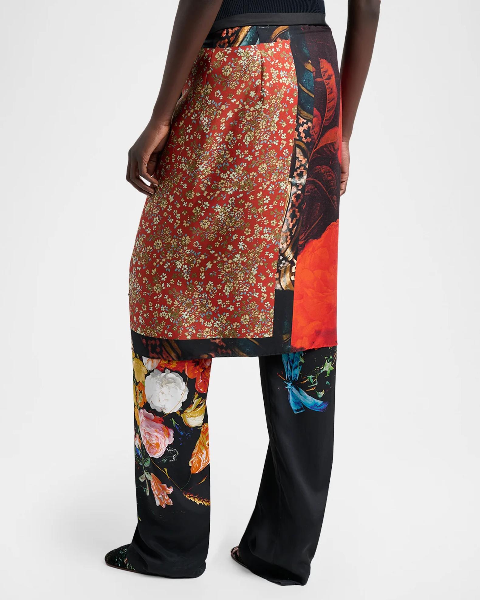 Dries Van Noten Scarfy Multi-Print Wrap Midi Skirt | Neiman Marcus