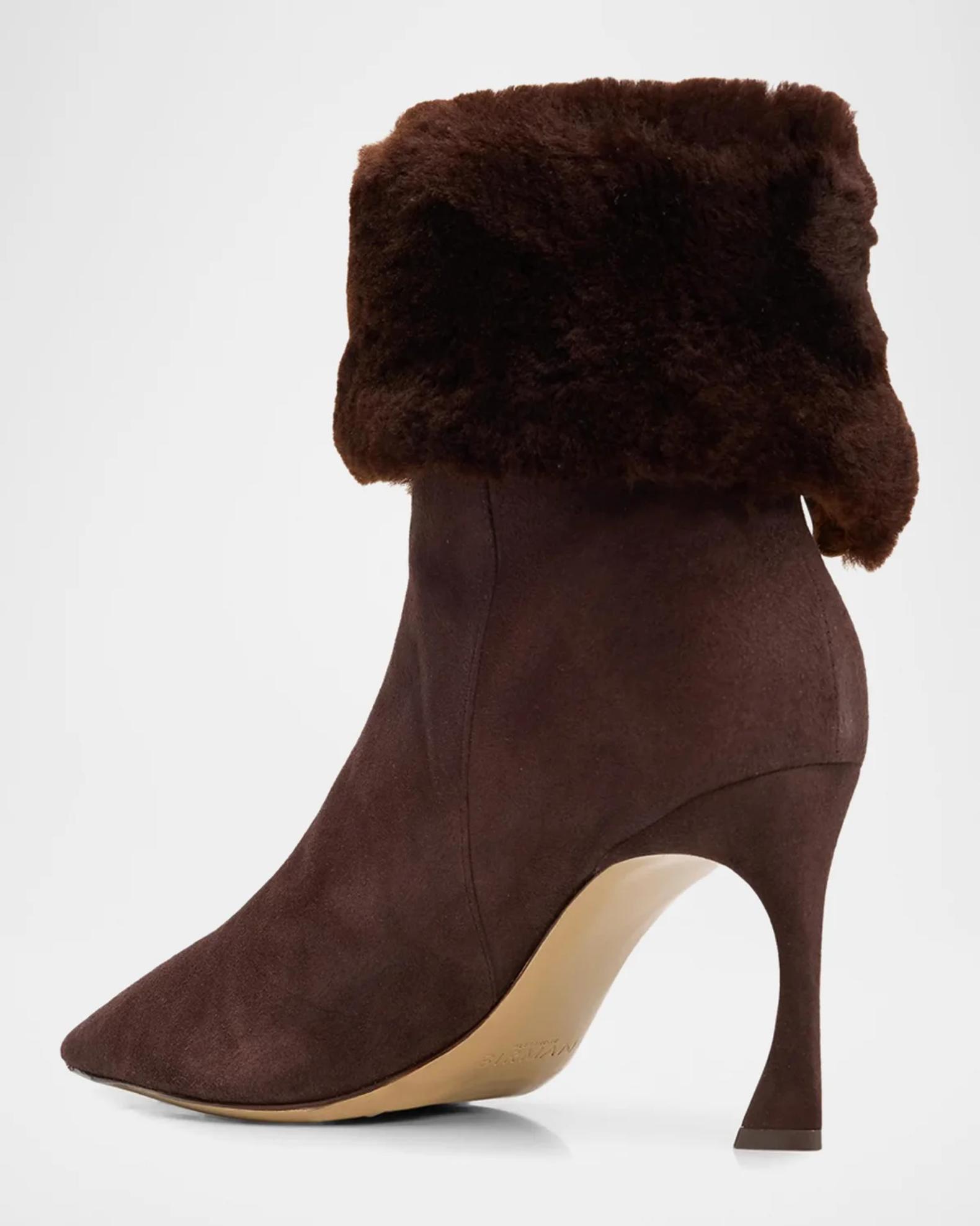Alexandre Birman Mirabela 85MM Curly Booties | Neiman Marcus