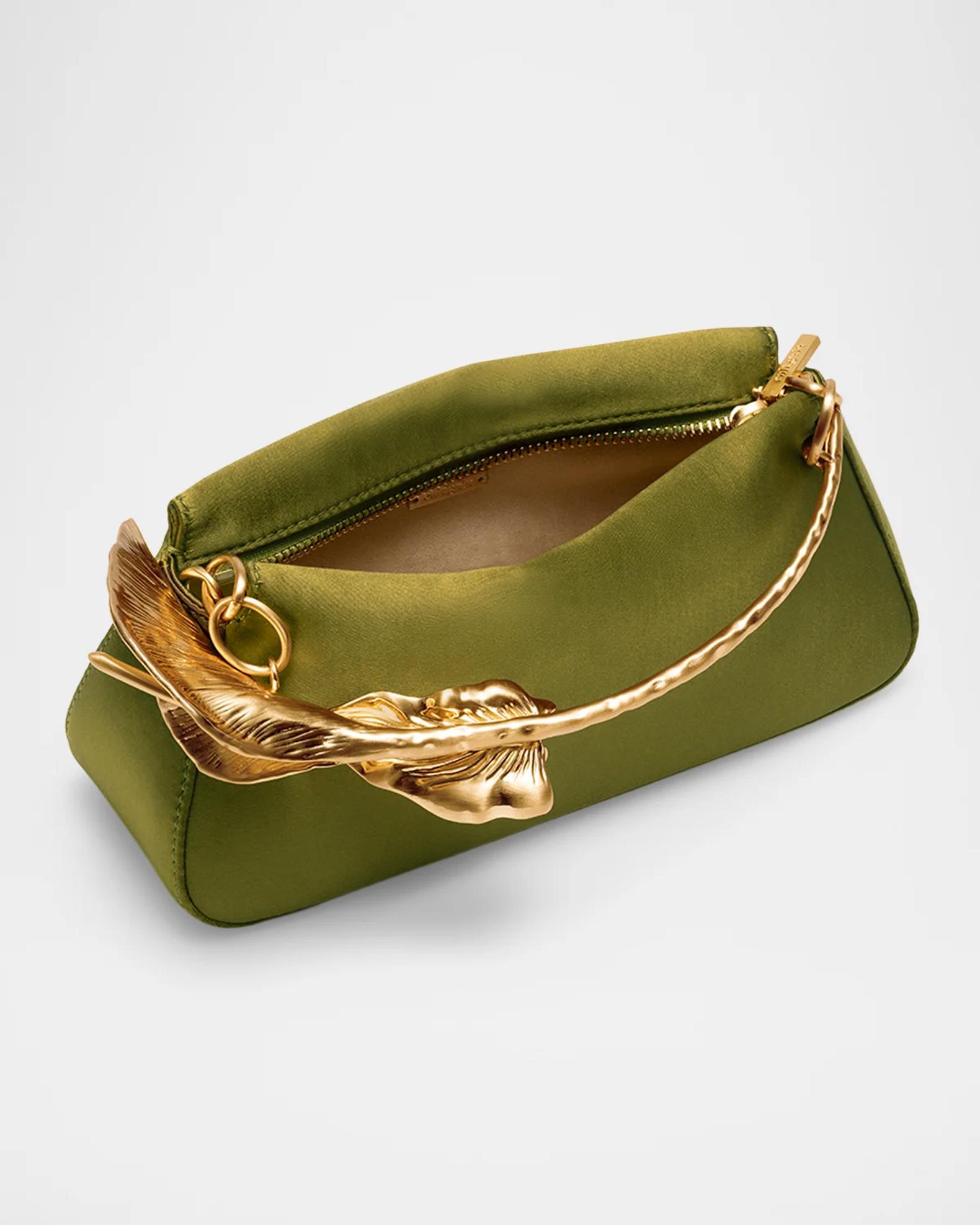 Cult Gaia Calla Lily Satin Top-Handle Bag | Neiman Marcus