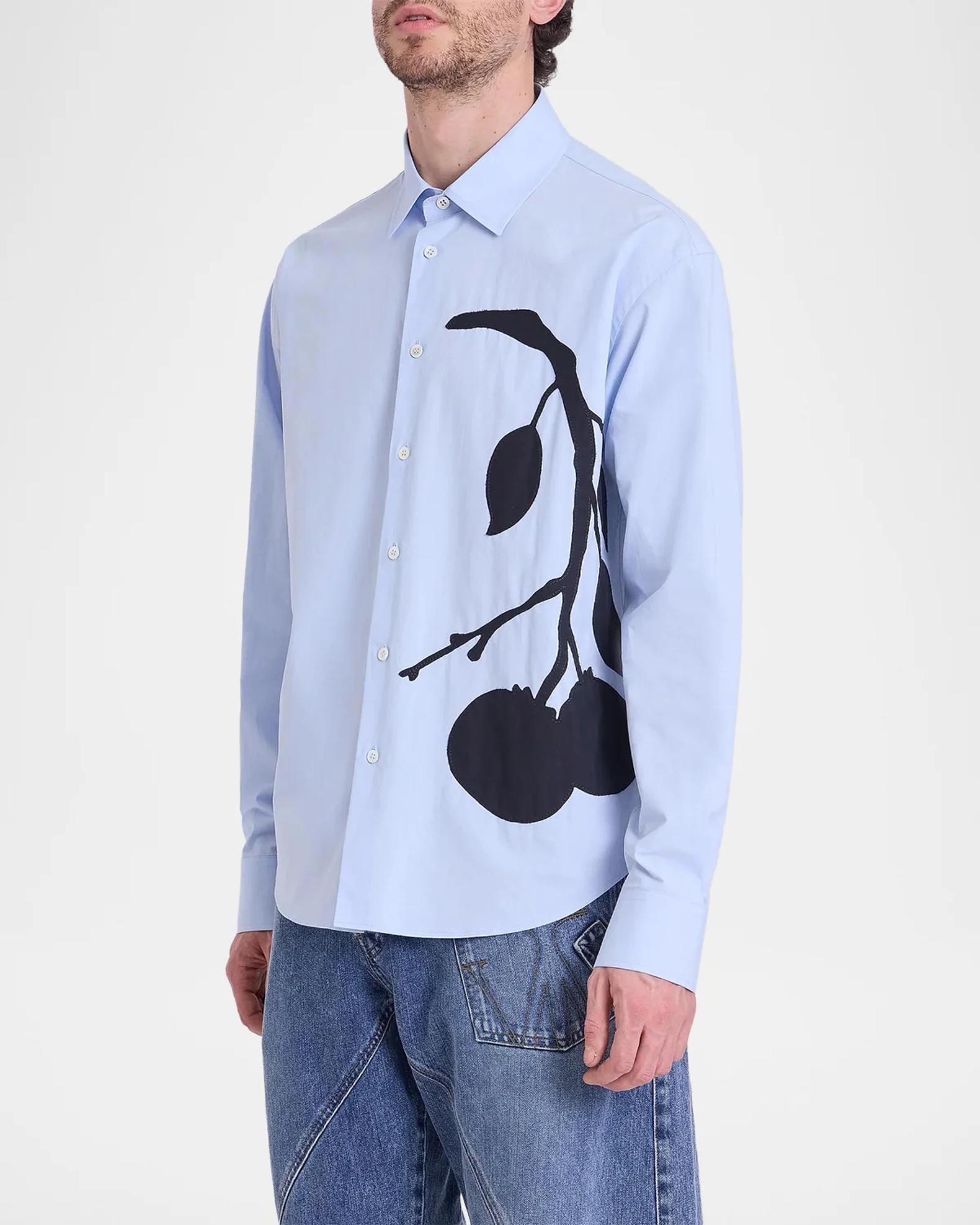 JW Anderson Persimmon Appliqué Cotton Shirt | Neiman Marcus