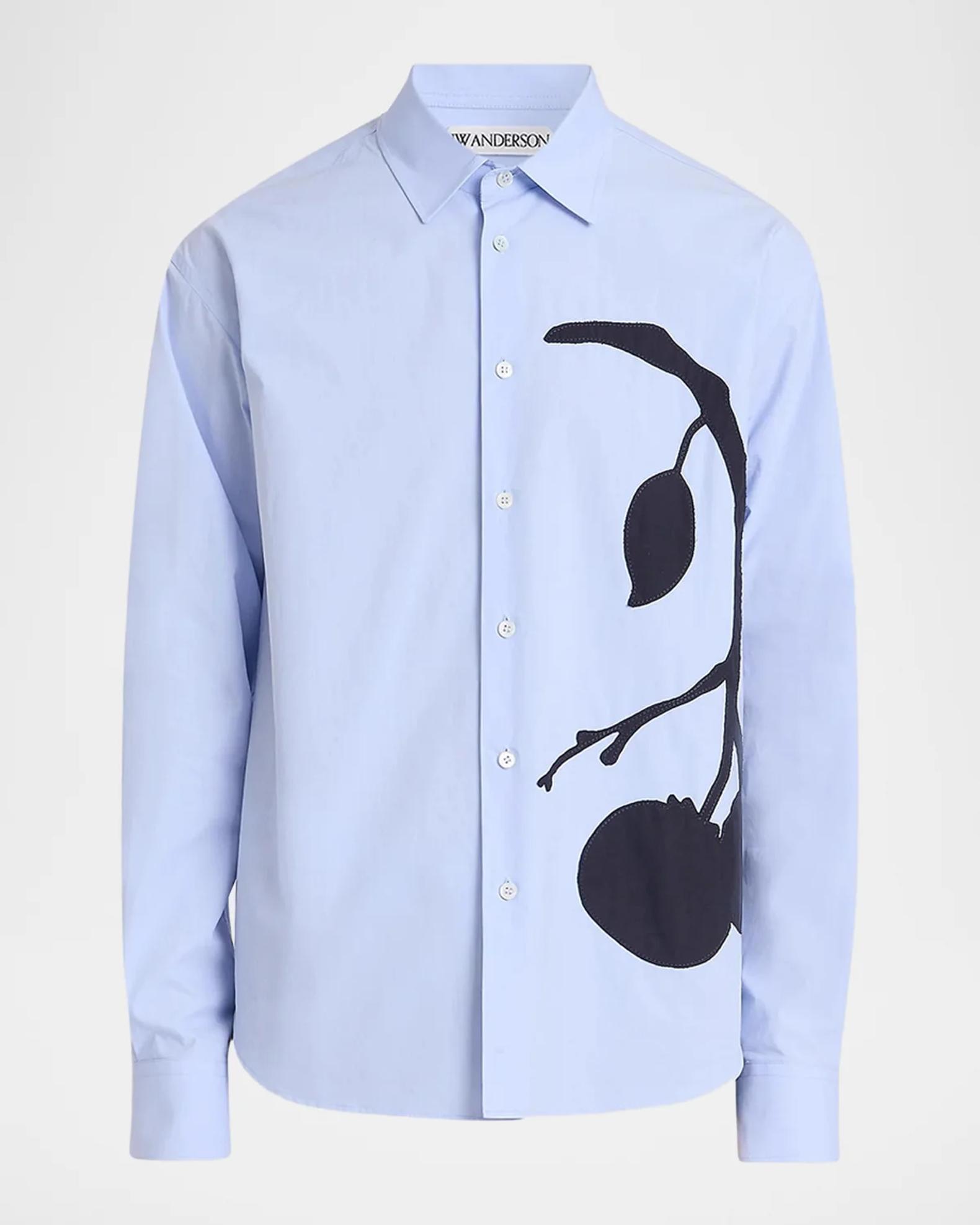 JW Anderson Persimmon Appliqué Cotton Shirt | Neiman Marcus