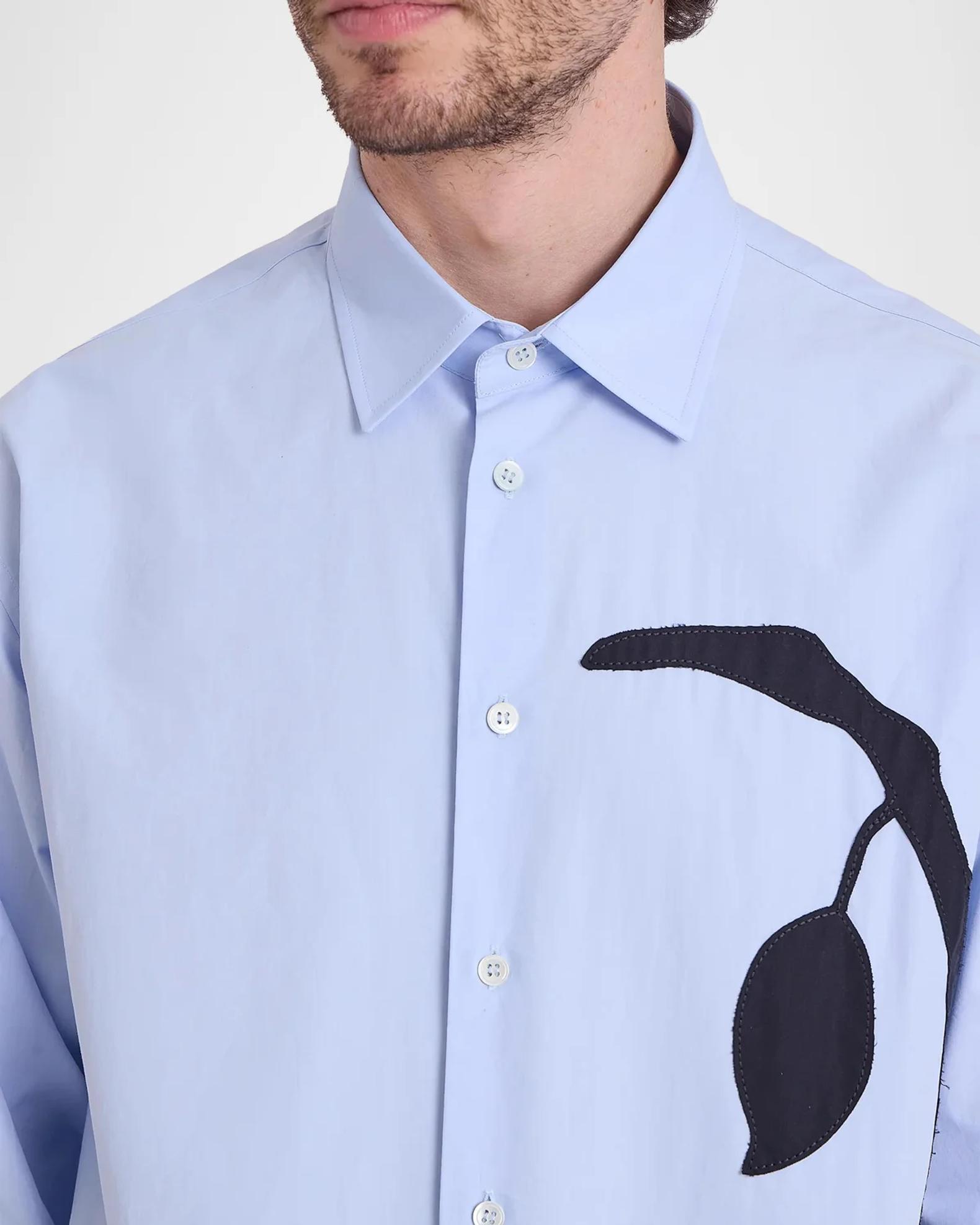 JW Anderson Persimmon Appliqué Cotton Shirt | Neiman Marcus